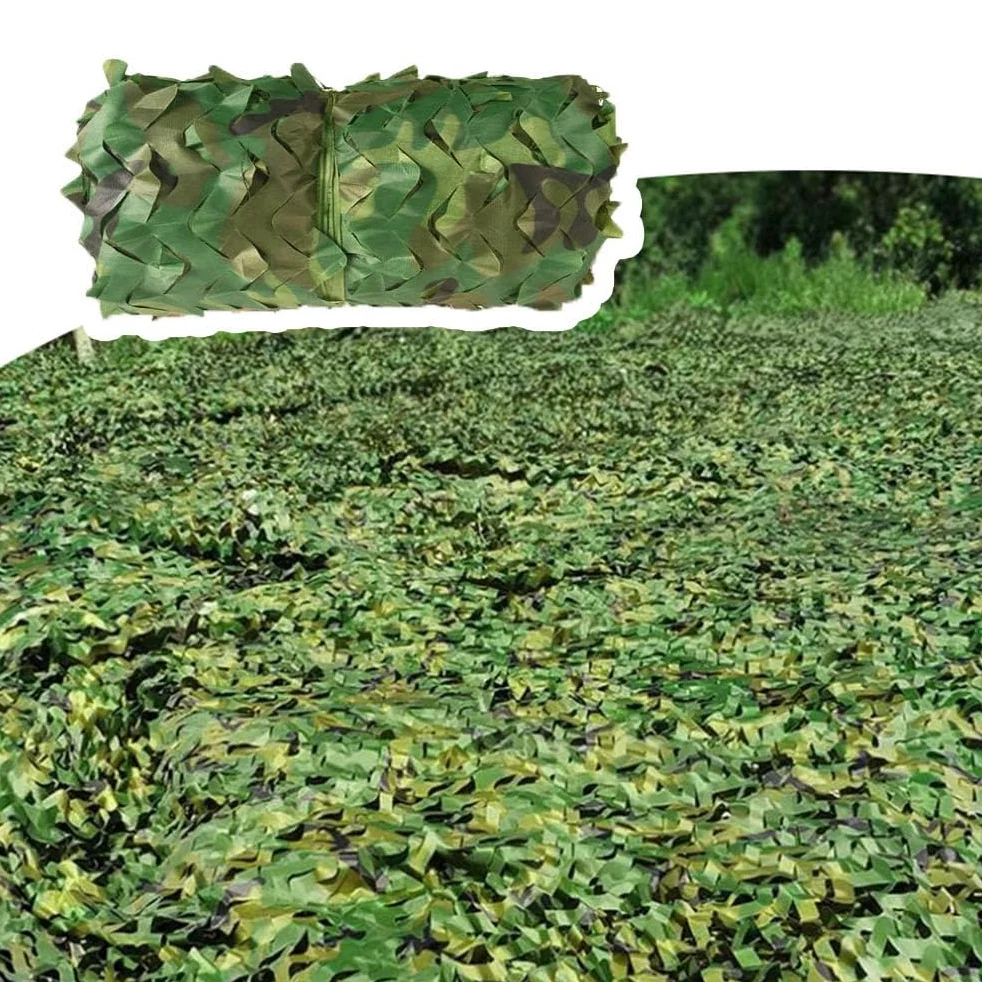 Red de Camuflaje Militar para Jungla, Red de Camuflaje para Caza, Redes Militares Ligeras, Malla para Sombra, persianas, para Cubrir Granjas Militares (4 x 7 m/13 x 23 pies)