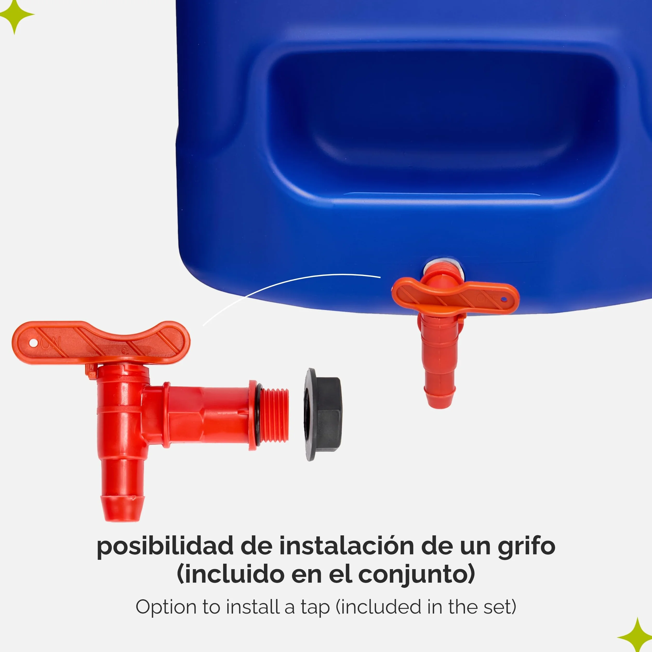 Garronda Bidón Boca Ancha Garrafa Agua con Grifo sin BPA 20 litros Depósito de Camping Accesorios Garrafa con Grifo Deposito Agua Camper Azul GD-0084
