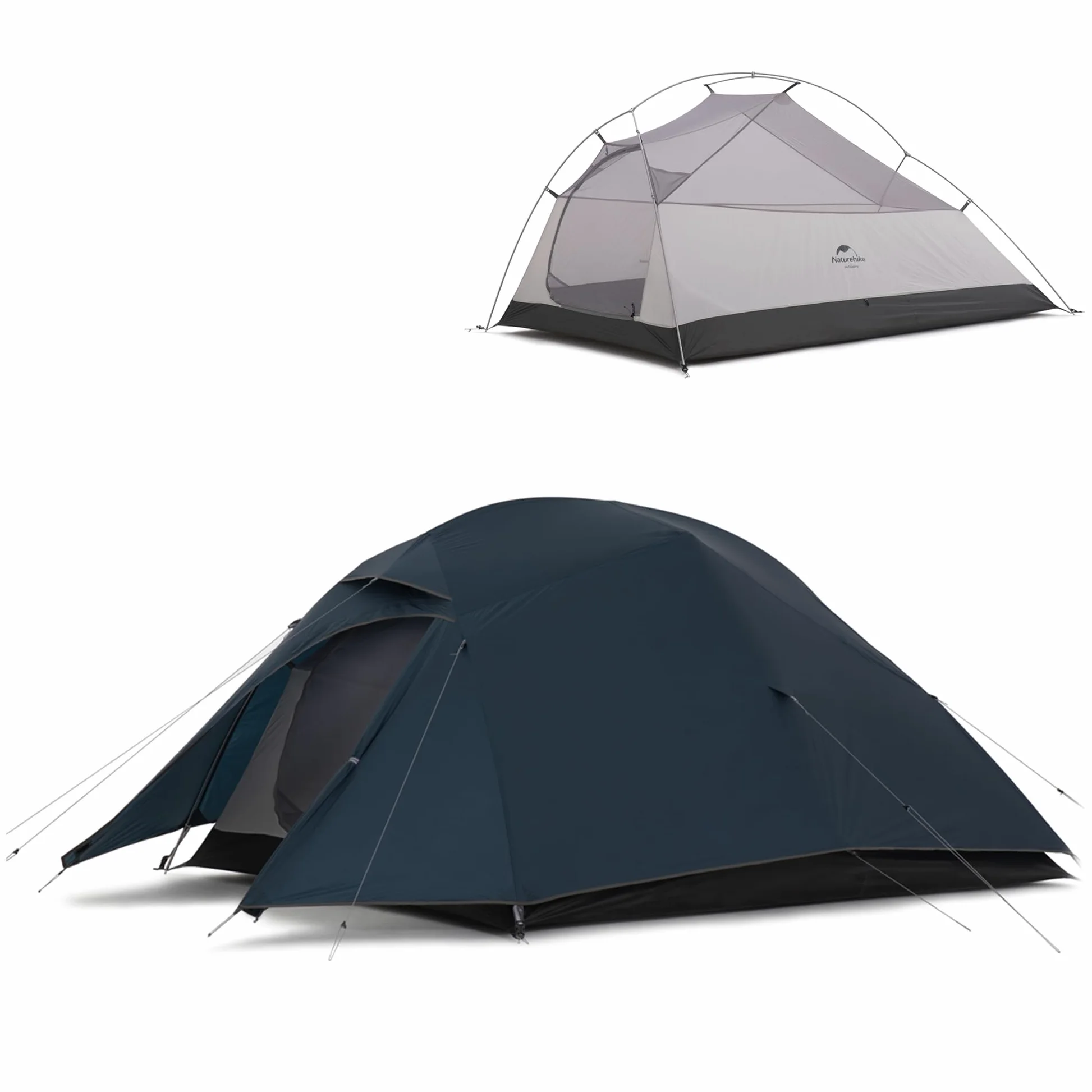 Naturehike Cloud-up Ultraligero 3 Persona Tienda de campaña Impermeable Doble Capa Camping Tienda de campaña (20D Azul Oscuro Actualizar)