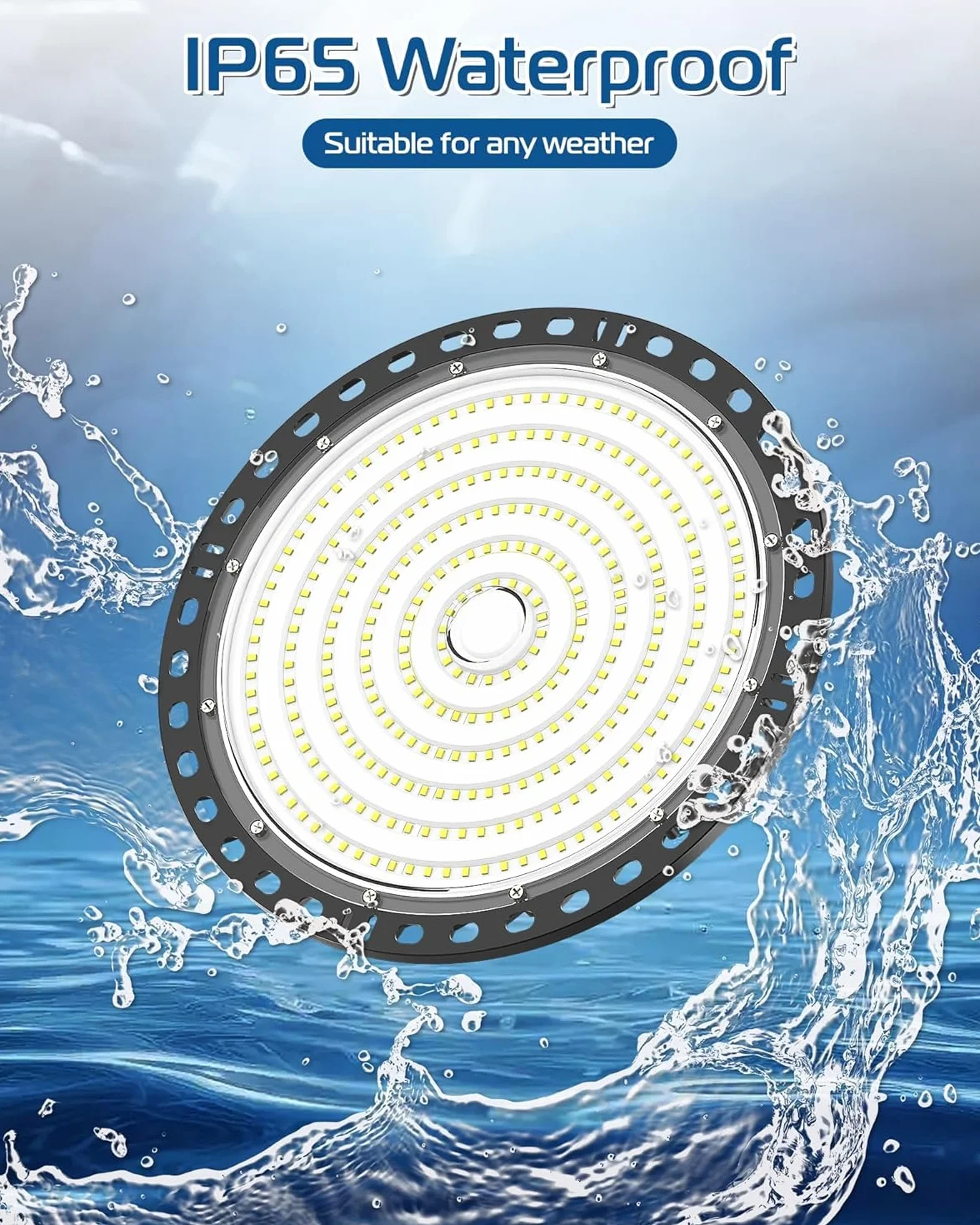 UFO LED Lámpara de Alta Bahía 100W 10000LM 6500K Blanco Frío IP65 Impermeable