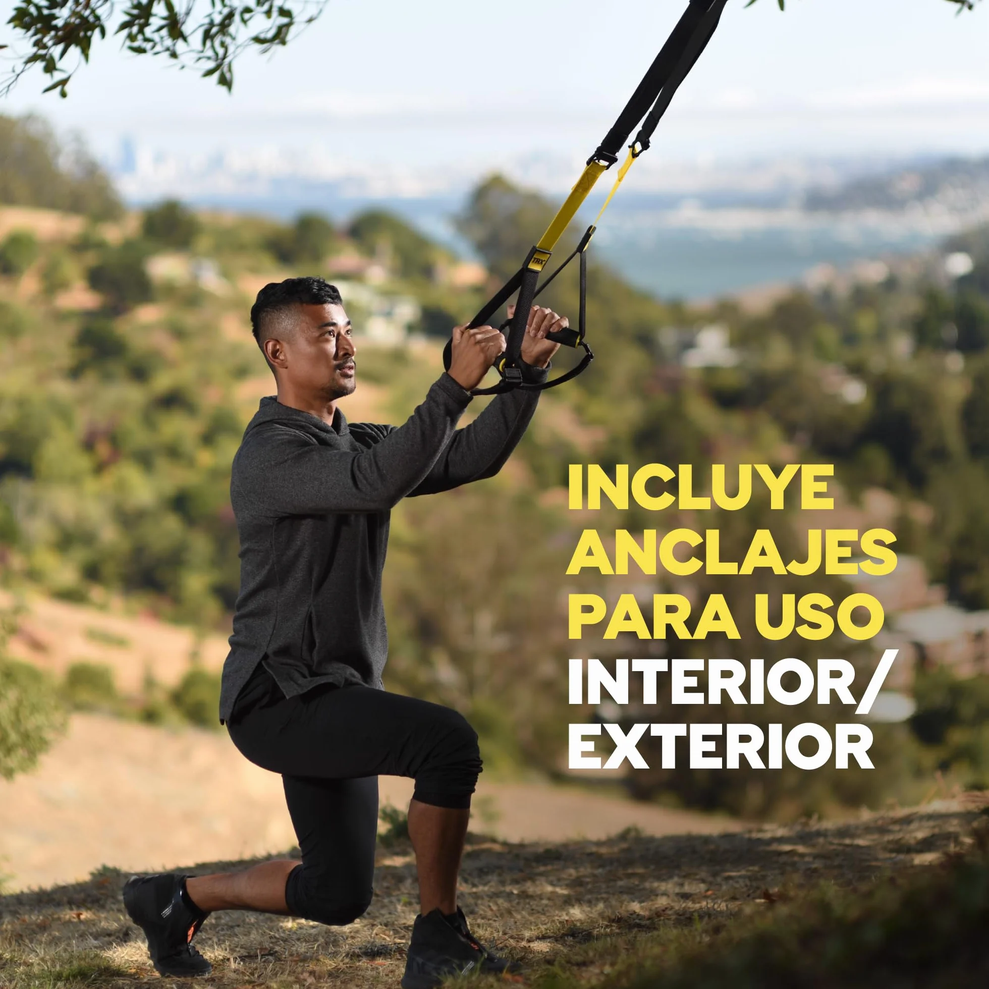 TRX PRO sistema de entrenamiento de suspensión diseño y durabilidad | incluye tres soluciones de anclaje, 8 entrenamientos de vídeo y programa de entrenamiento de 8 semanas