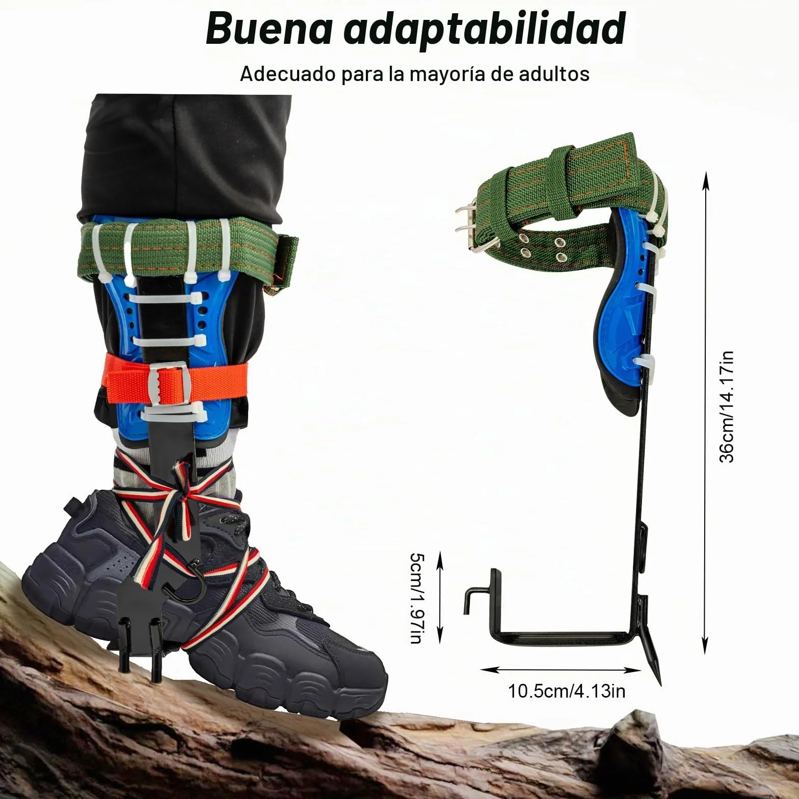 Set de Equipo para Escalada de Árboles, Punta de Escalada de Árbol Ajustable en Altura, Equipo de Escalada de Árboles con Cinturón de Seguridad, Correas para Pies y Tobillos, Capacidad de