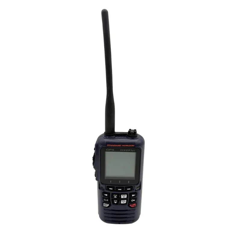 Standard Horizon HX891BT/E Radio marina VHF flotante, 6 W, navegación GPS, IPX8 impermeable, Bluetooth (azul marino)