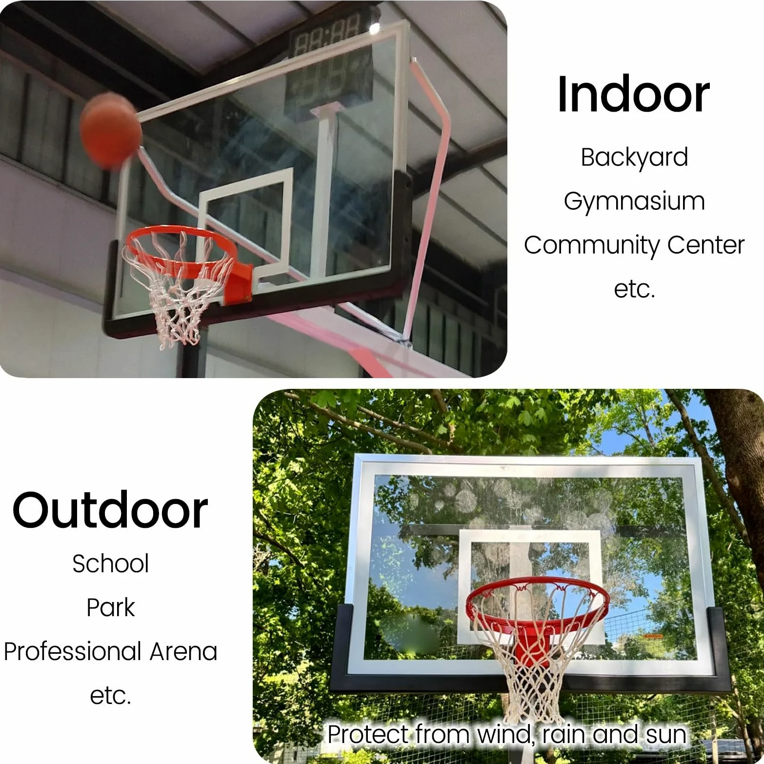 Almohadillas para tablero de baloncesto para tableros de madera, vidrio o acrílico, protector de tablero EVA de alta elasticidad con agujeros y tornillos preperforados
