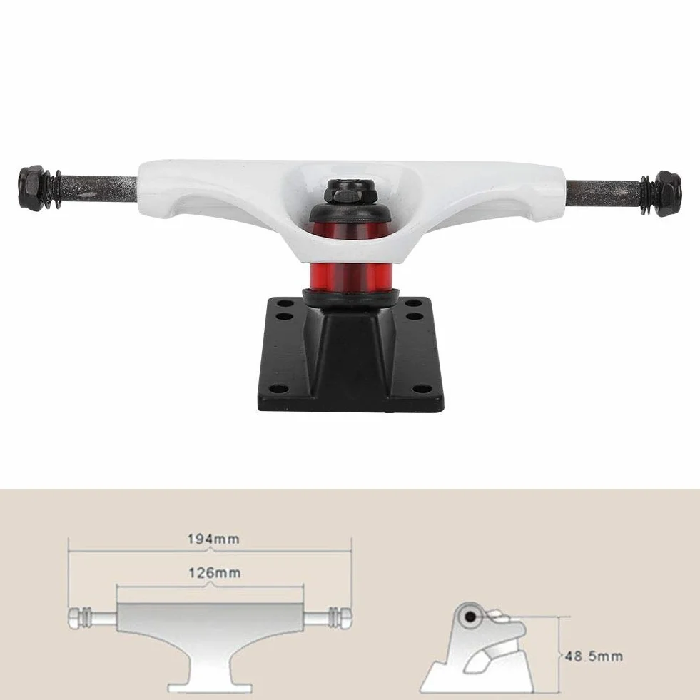 Alomejor Camión de Monopatín con 2 Rodamientos ABEC-7, Tablero Largo de 4-8 Pulgadas para Patineta de Montaña, Camiones Independientes de Aluminio 7-Pulgadas con Base Angular 50° p
