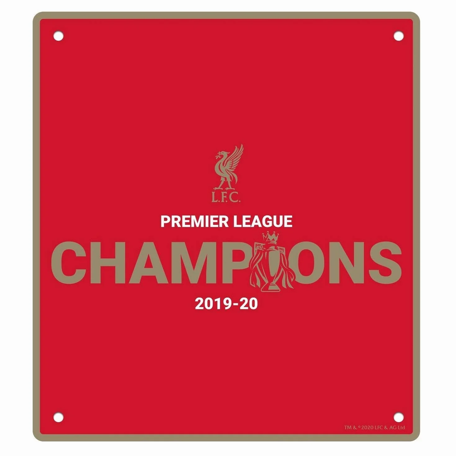 Liverpool FC - Letrero de Puerta Premier League Champions Diseño 2020 (Talla Única) (Rojo)