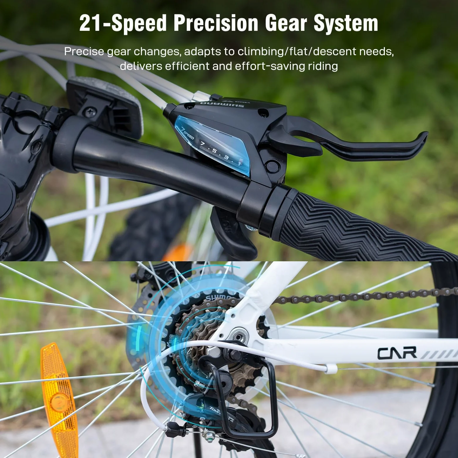 EVERCROSS Bicicleta de Montaña para Adultos, Bicicleta de 26 Pulgadas, Sistema de 21 Velocidades, Cuadro de Aluminio con Suspensión Delantera, Bike Todoterreno con Frenos de Disco, Carga Máx.150 kg