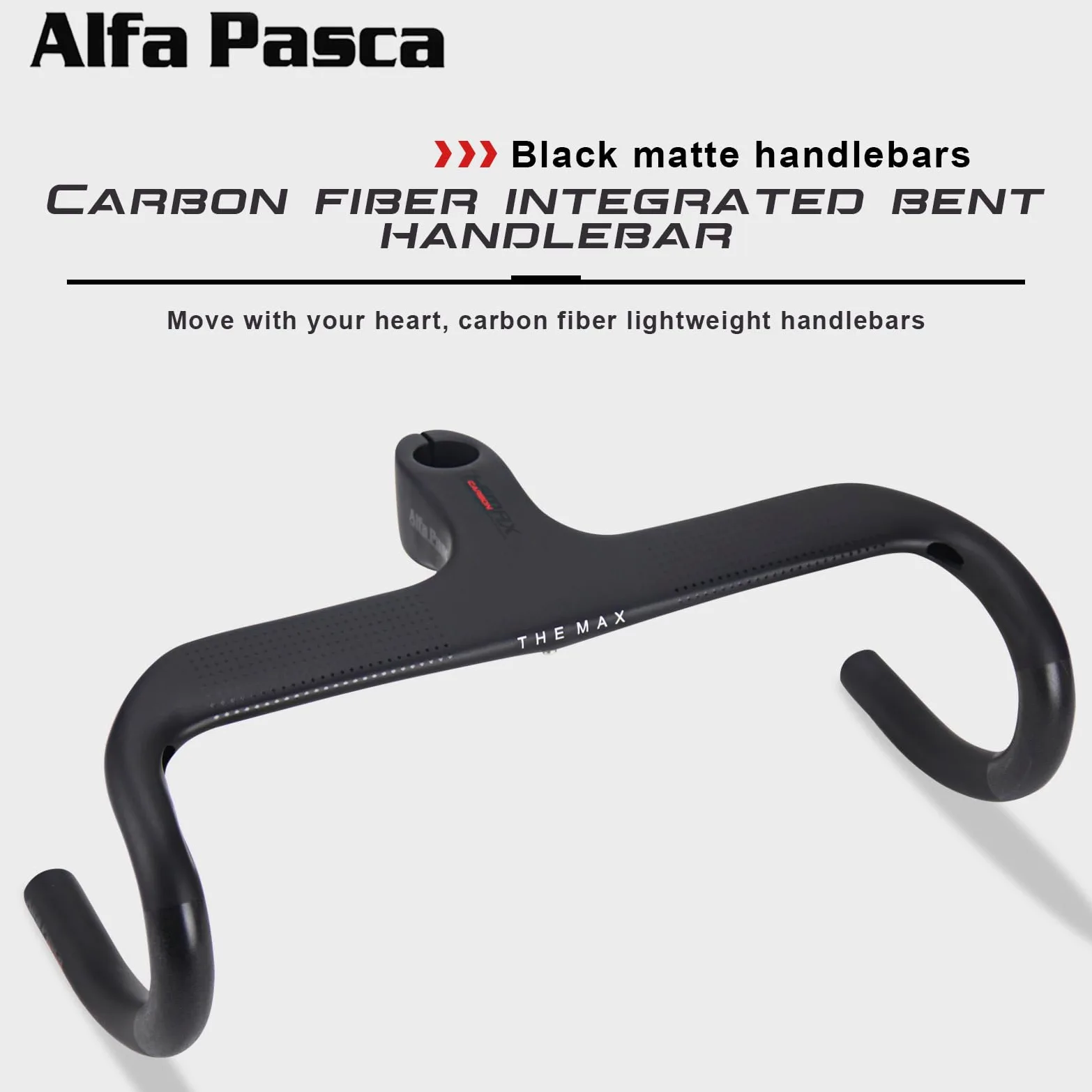 Manillar integrado carbono manillar bicicleta carretera Alfa PASCA manillar carbono carretera bicicleta 1" 1/8 enrutamiento interno UD mate 440 * 120