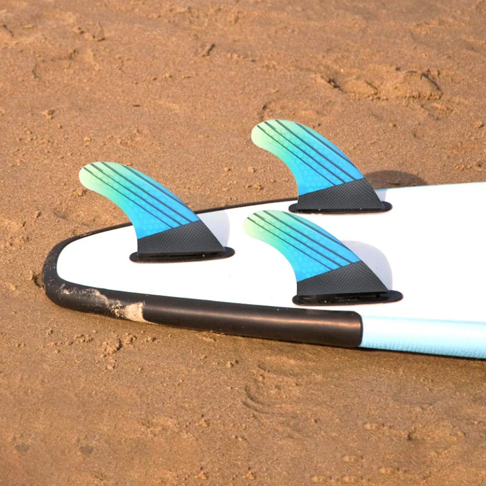 Fiberglass FCS2 elegante Agrase de surf verde de la aleta de aleta de surf de aleta flexible para ondas huecas y paletas de paleta
