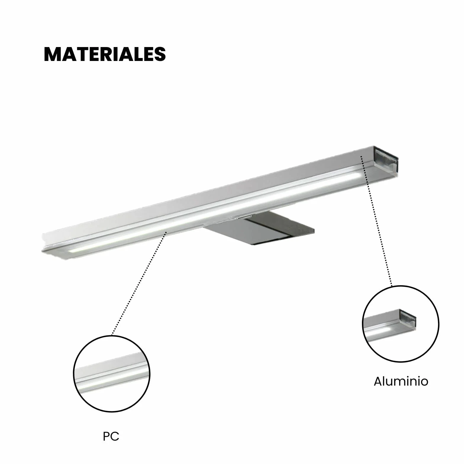 Aplique Espejo Baño 15 cm Luz LED Pegasus Blanca Fría 5700K IP44