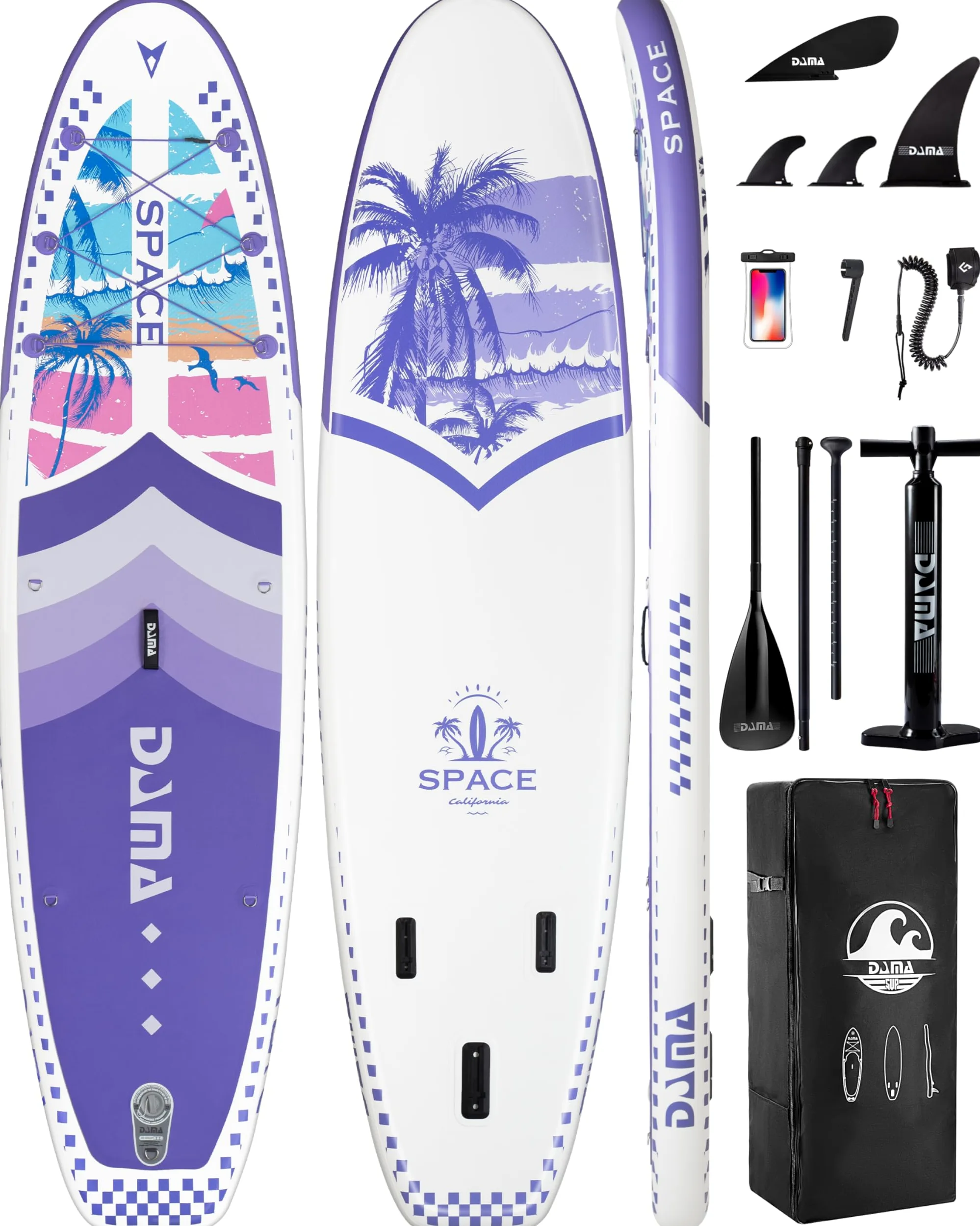 DAMA Tabla de remo inflable de 11 x 34 x 6 pulgadas, tablas de remo para adultos, ligeras y duraderas, fáciles de inflar, versátiles en estilo, totalmente funcionales, equipadas con accesorios de alta