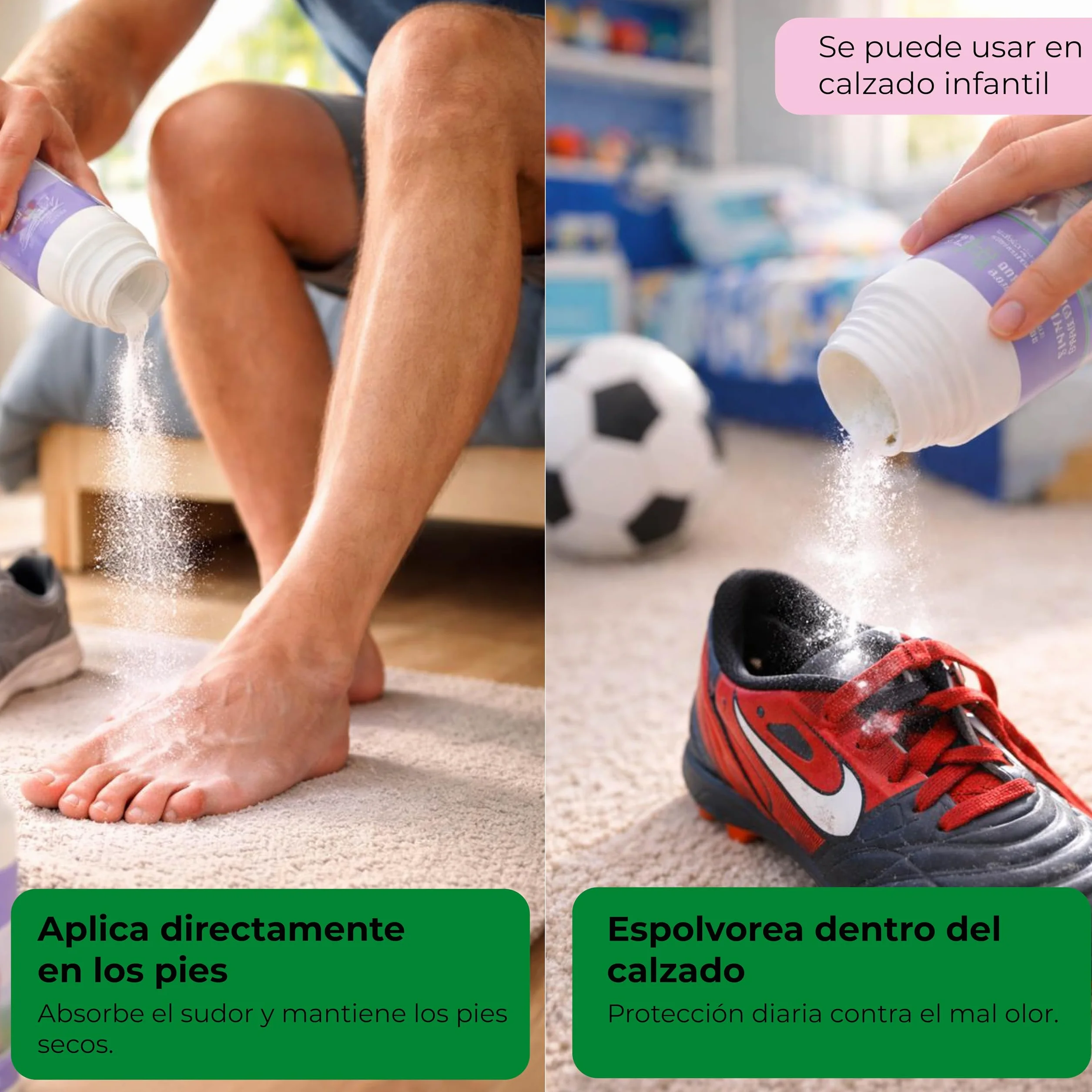 Sanifeet Polvos Desodorante para Pies y Calzado 100g Antitranspirante Natural con Talco Alumbre Óxido de Zinc y Menta