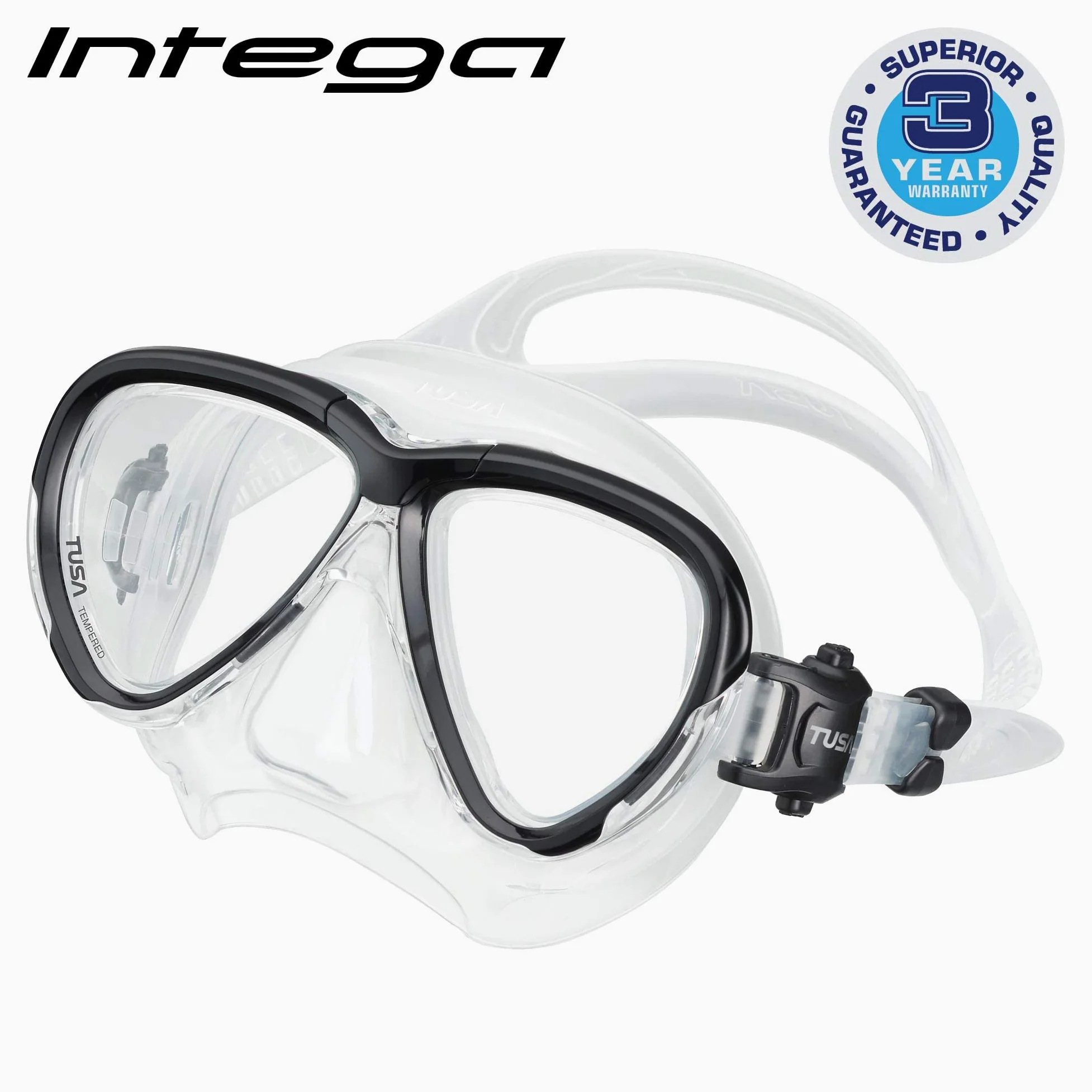 TUSA M-2004 Intega - Mascarilla de buceo, color negro