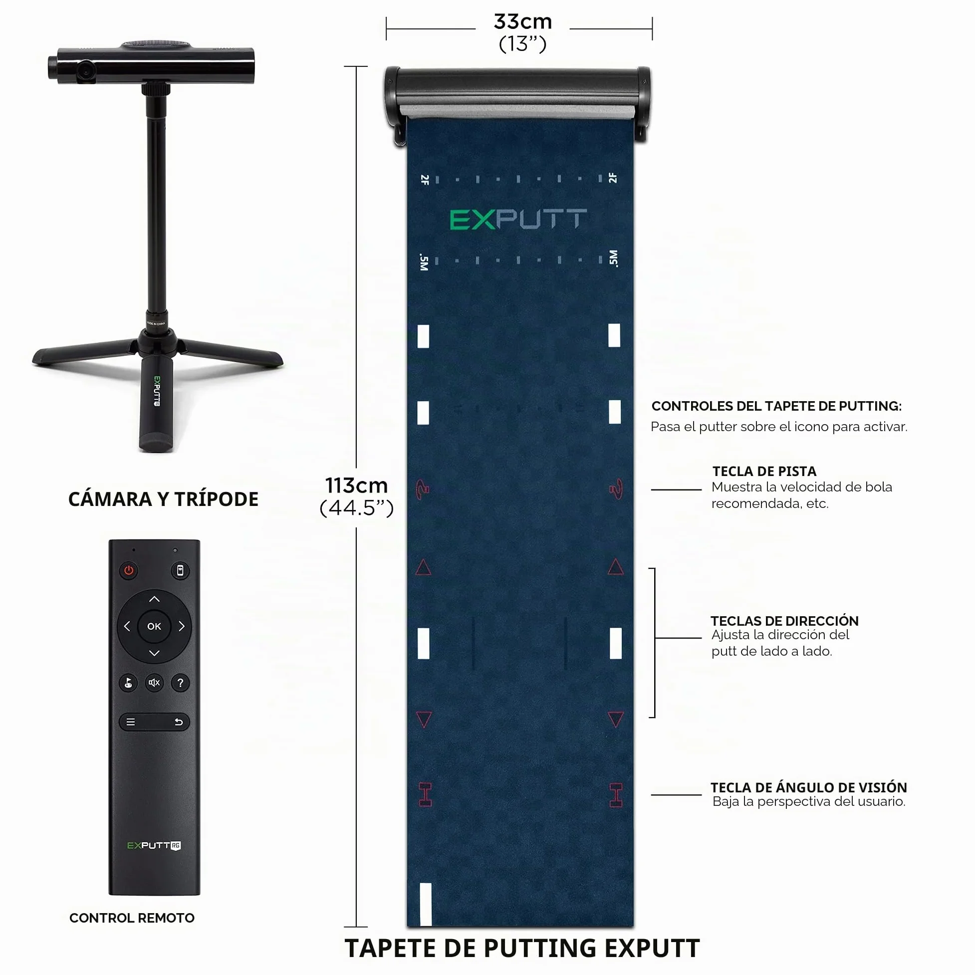 ExPutt EX500D Simulador de Putting de Golf Profesional, simulador de Golf en casa, perfecciona tu Putt Swing en Cualquier Momento y en Cualquier Lugar