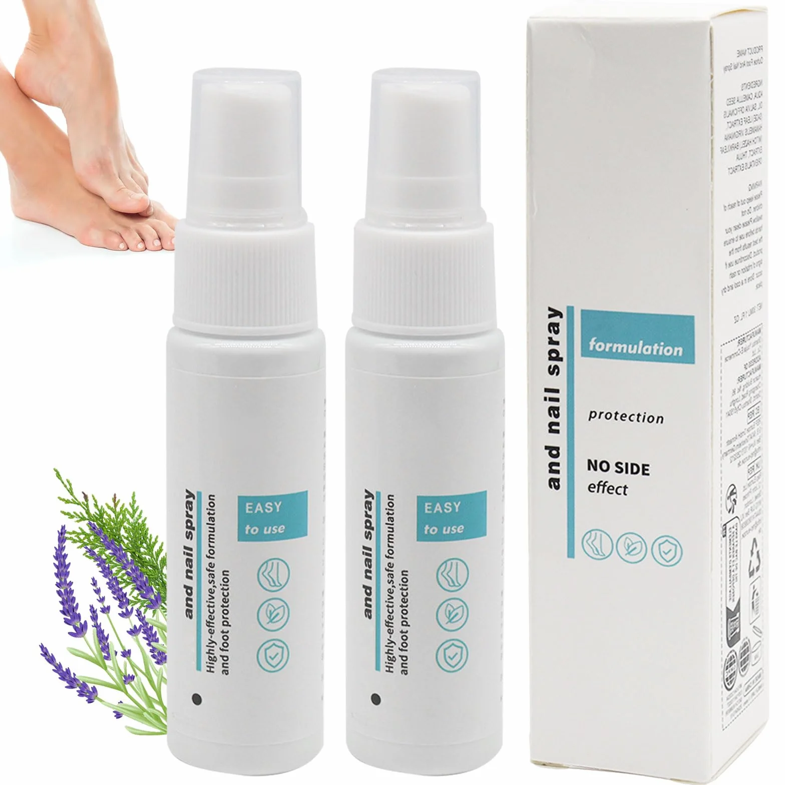 Spray Fungicida Contra Hongos En Los Pies, 2 x 30ml Tratamiento Para Uñas y Pies