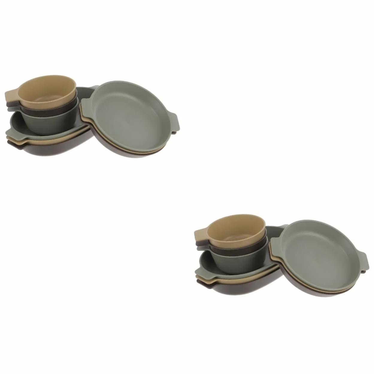 Happyyami 2juegos Platos De Plástico Reutilizables para Picnic De Vajilla Ligera para Camping y Actividades Al Aire Incluye Platos Pequeños para Fiestas