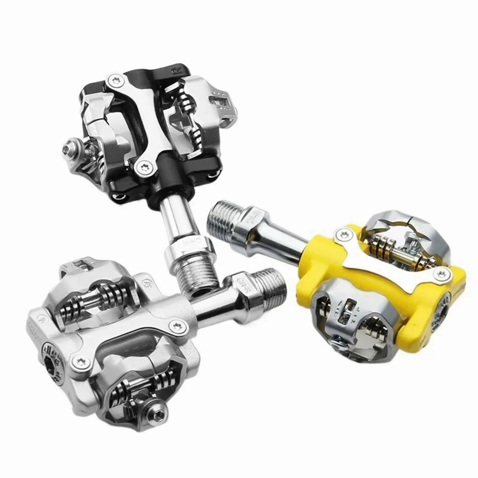 Genérico Compatible con Pedales de Bicicleta automáticos wellgo W01 - Pedales de aleación de Aluminio ultraligeros con Eje CR-MO de 9/16" con Tacos for Bicicletas MTB y Touring,Piezas
