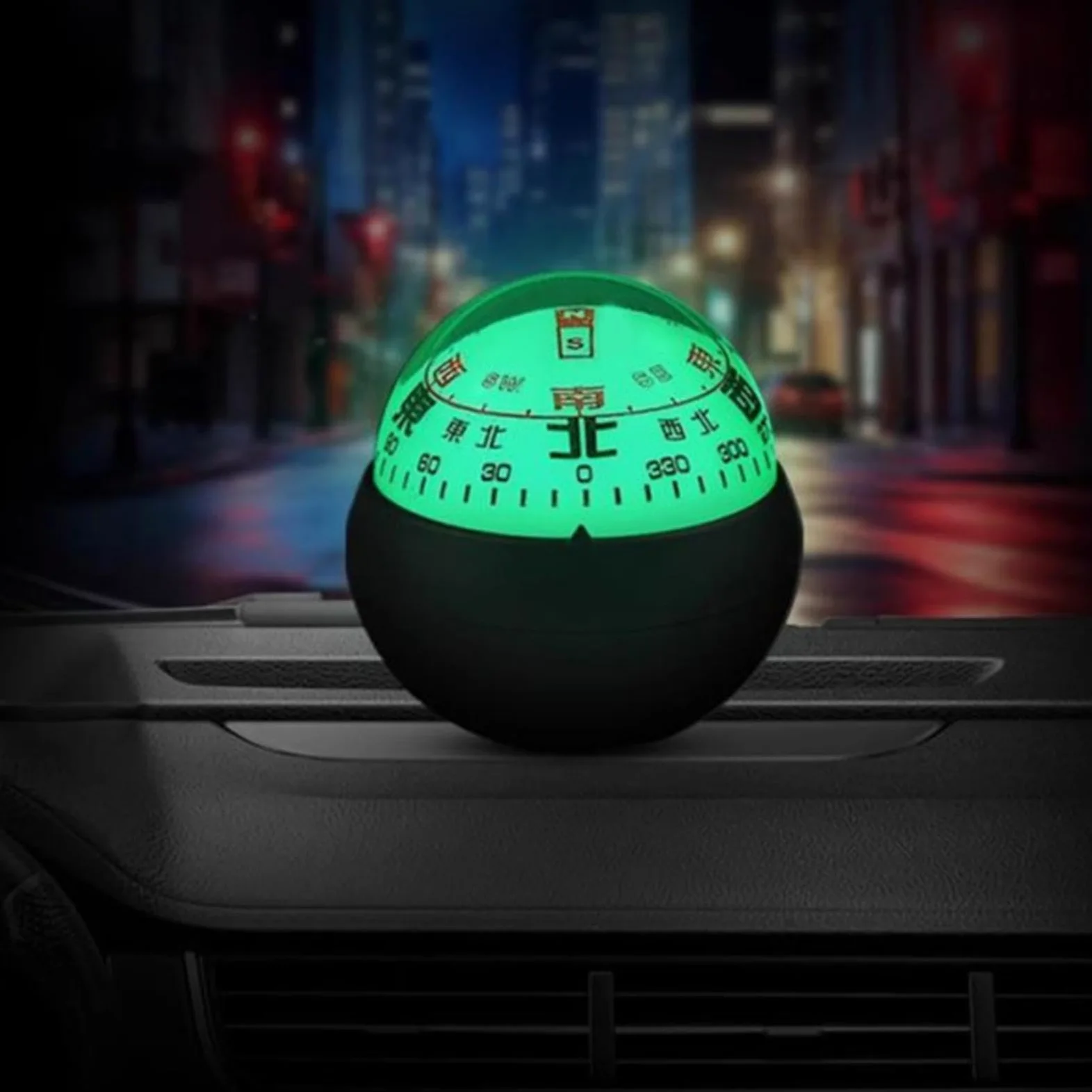 Brújula De Salpicadero para Coche Diseño Luminoso De Doble | Bola Guía De Dirección Para Navegación Para Coches Barcos Navegación Exterior Senderismo Orientación Encontrar