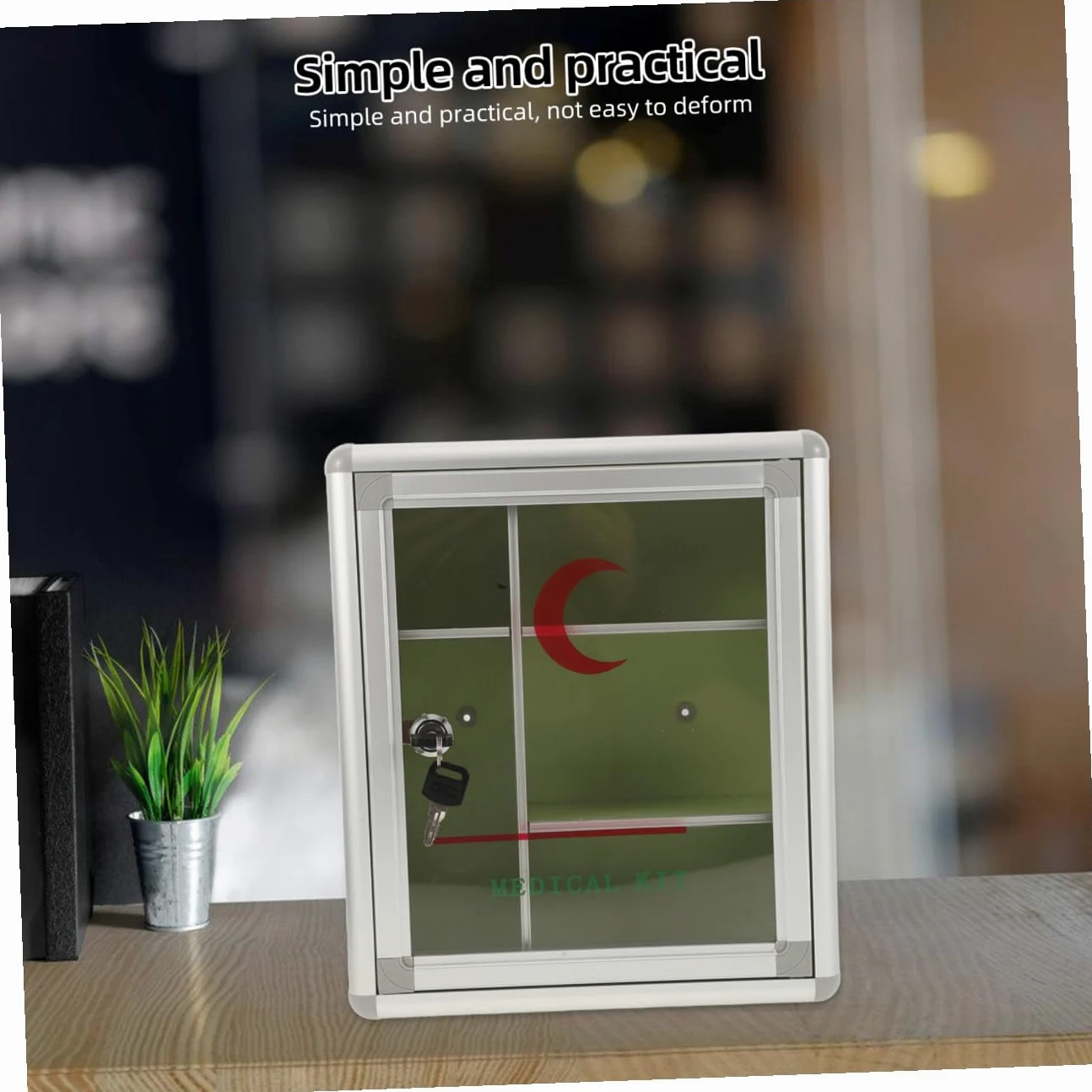 ULTECHNOVO Botiquín de Pared Pequeño con Cerradura para Medicamentos | Aleación de Aluminio y Tablero de Densidad, Almacenamiento Multifuncional, Uso Doméstico y Actividades al Aire Libre