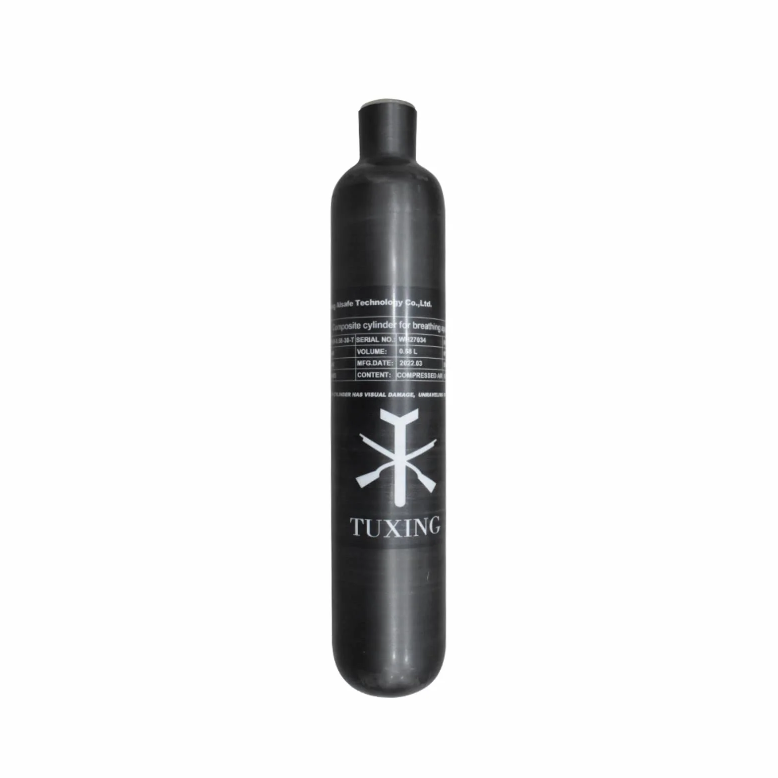 Cilindro de Gas de Fibra de Carbono de 30Mpa, 4500Psi, 0,58 L, 580cc, Tanque de Paintball HPA, Caza para PCP, Pistola de Rifle de Aire, Rosca de Cilindro M18 * 1,5