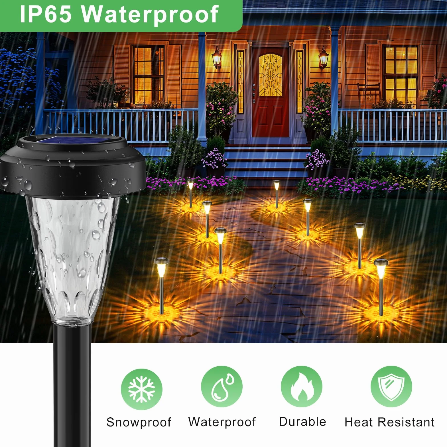 FIFlying Lámpara Solar Exterior Jardín 8 Piezas, 2 Modos Blanco Cálido, IP65 Impermeable LED