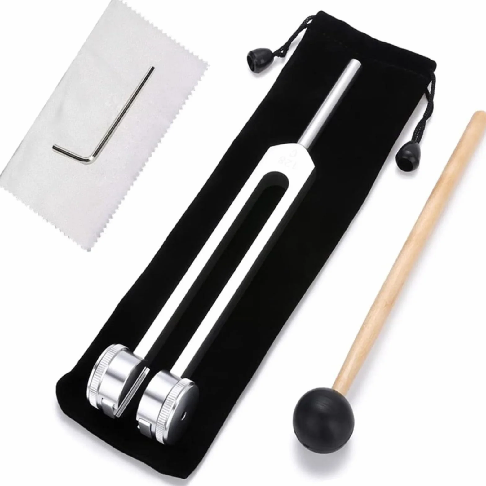 Lumyra Diapasón de Aluminio 128Hz Juego Completo con Martillo de Silicona