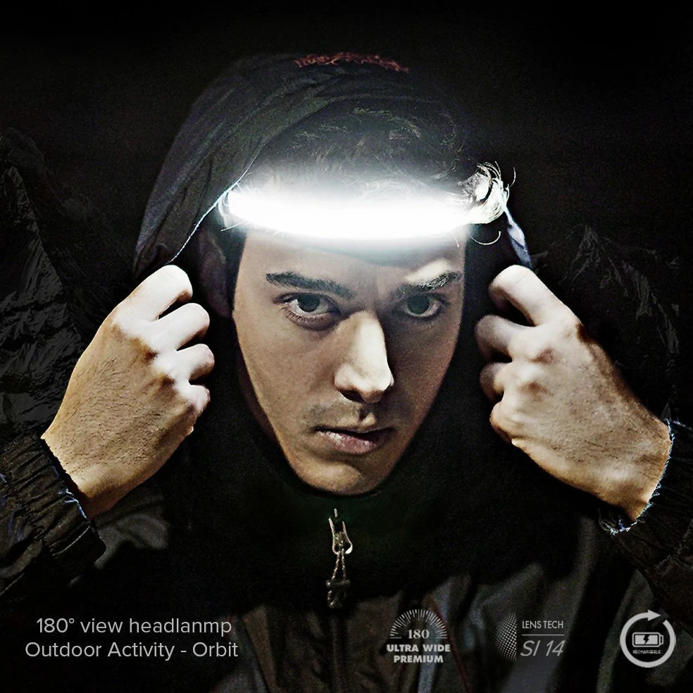 Linterna Frontal LED 1000 Lumen Recargables y gran angular 180 grados (Orbit Armada)