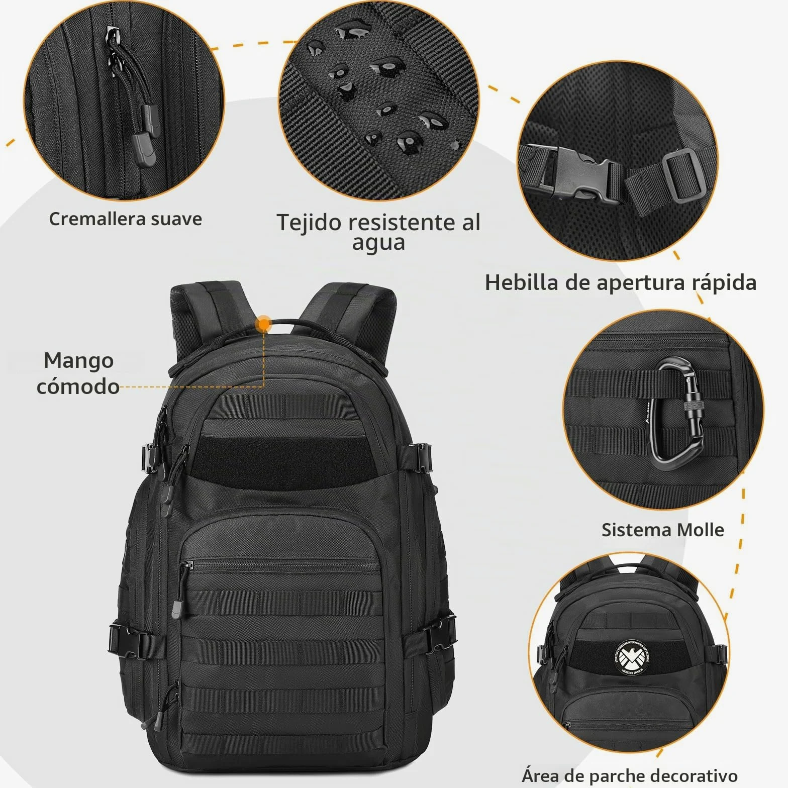 Mochila táctica militar de 30 L, 3 días, para senderismo, caza, trekking y camping y otras actividades al aire libre