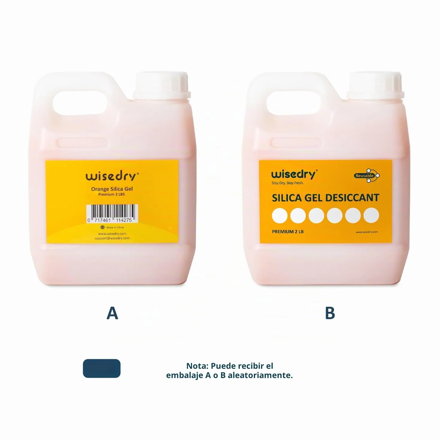 Wisedry Perlas Desecantes de Gel de Sílice Reutilizables 0,9kg Indicación de Color Naranja a Verde 2-4 mm