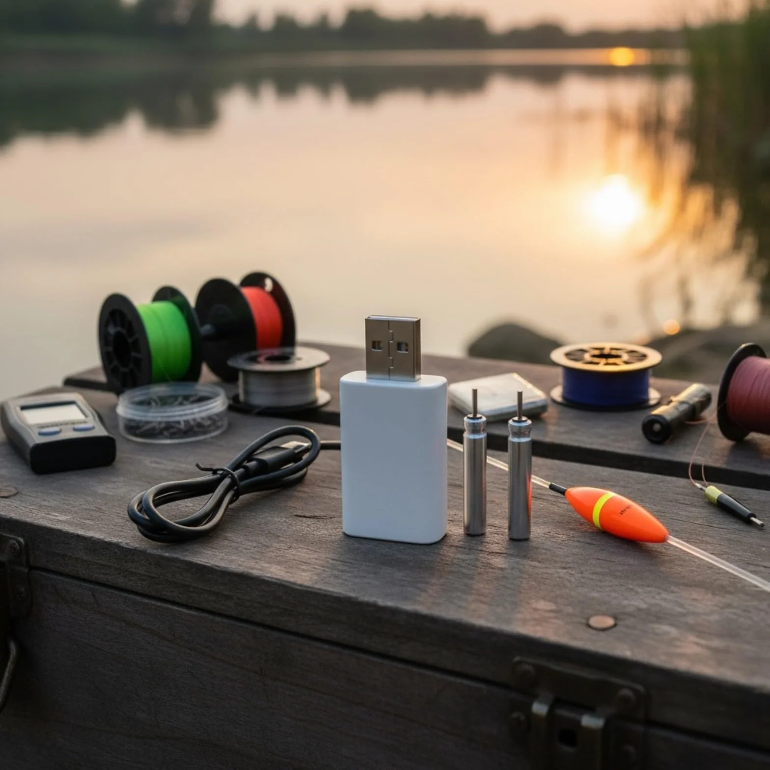 Batería recargable CR322 y cargadores de doble puerto para equipo de pesca con interfaces USB, cargadores electrónicos de pesca