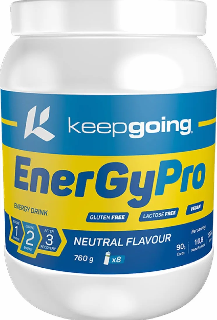 Keepgoing EnergyPro Drink Bebida Energética Premium en Polvo Sabor Neutro 760g Maltodextrina Fructosa