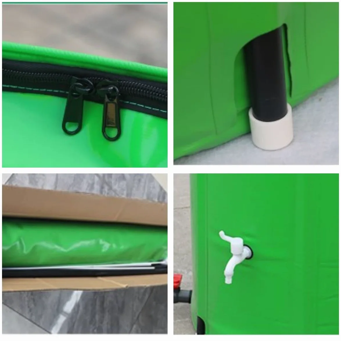 Cubo de recogida de agua de lluvia al aire libre Cubo de almacenamiento de agua de jardín Cubo de recogida de agua de lluvia plegable de PVC (color: verde, tamaño: 750 L)
