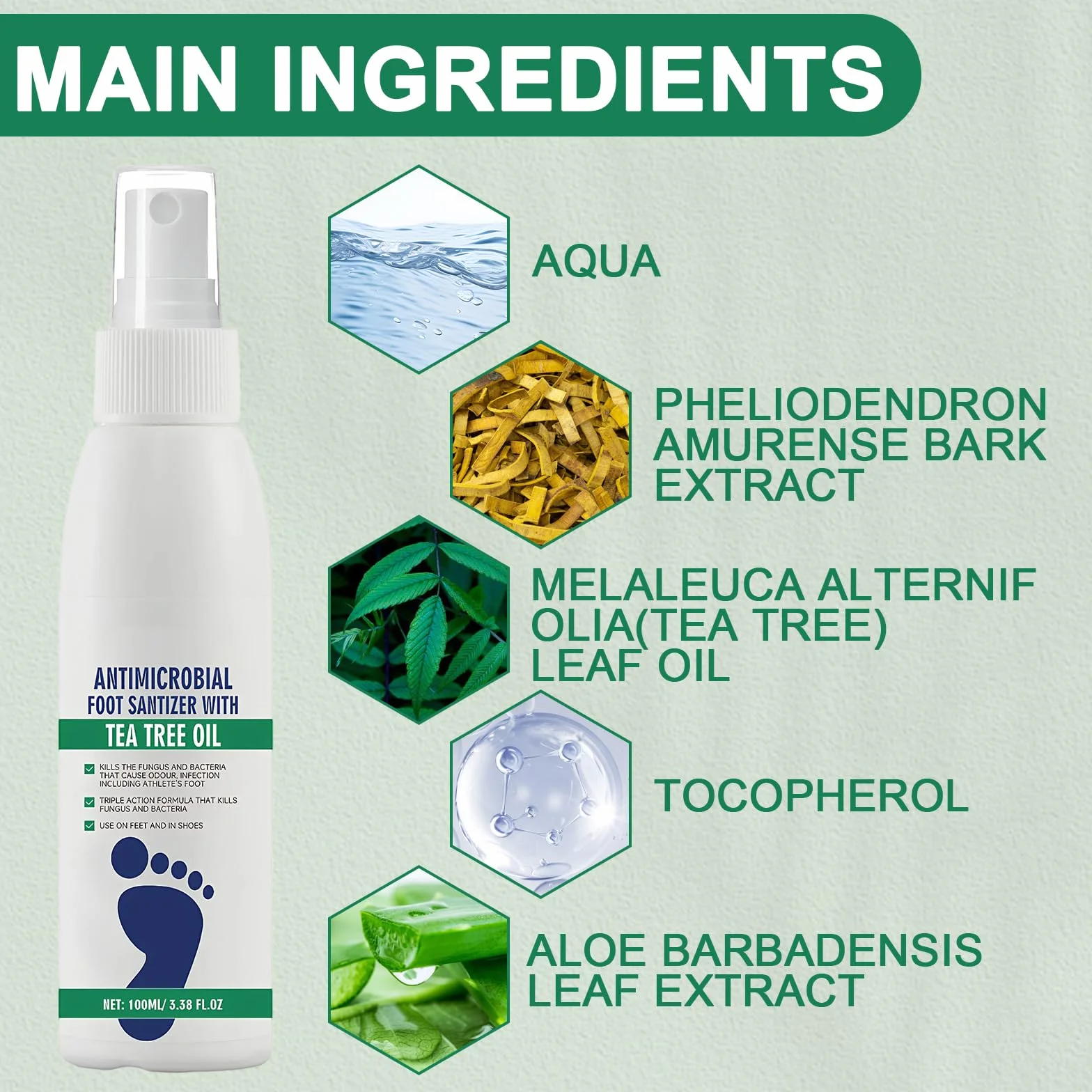 Hongos Pies Desodorante De Pies Tratamiento Para Aliviar Infecciones Pie De Atleta 4x100ml