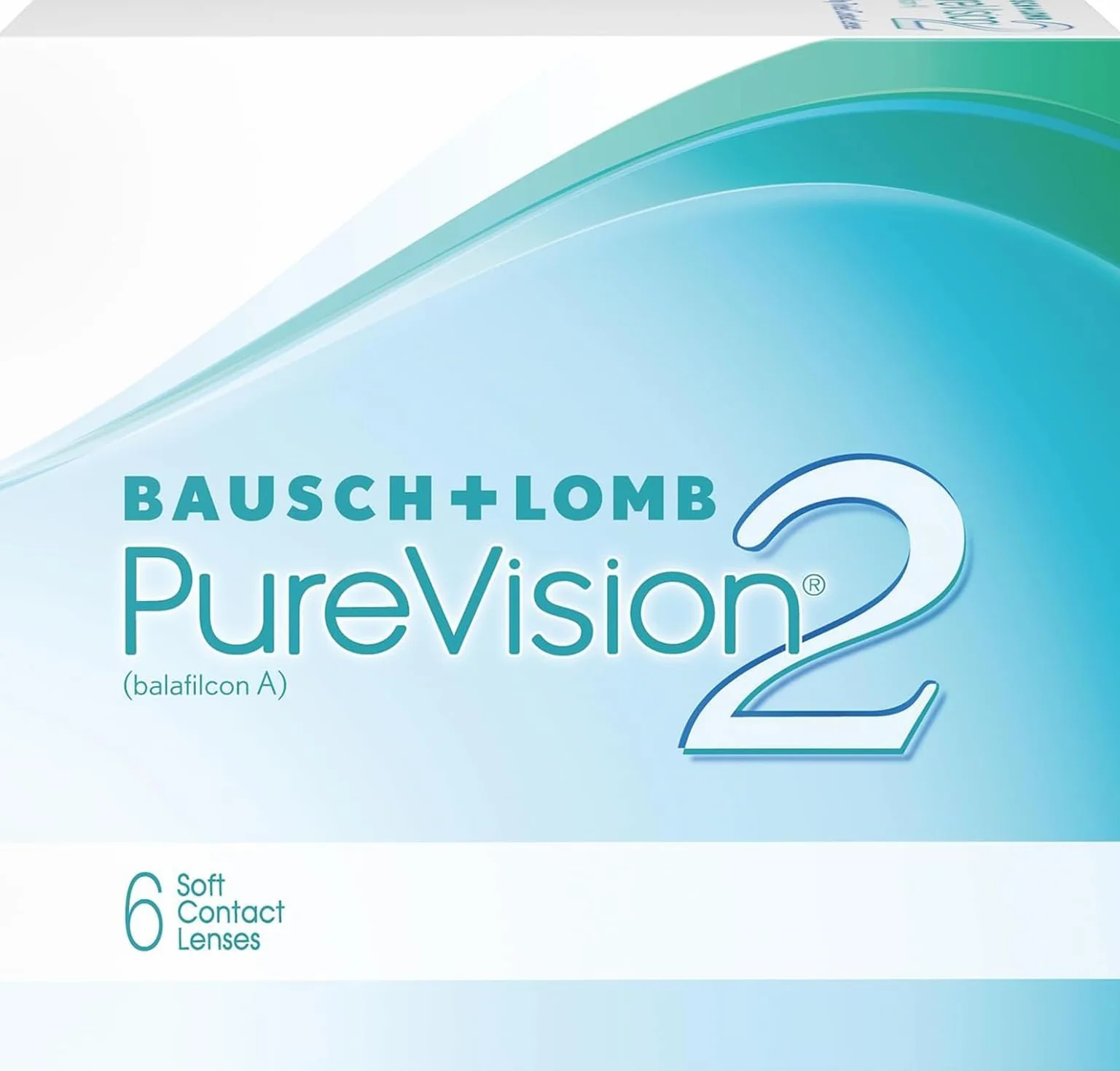 BAUSCH + LOMB PureVision 2 lentillas mensuales esféricas, 6 unidades
