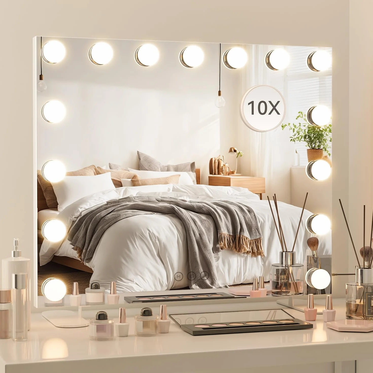 Auauraintt LED para espejo luces Hollywood regulables 3 colores lámpara de maquillaje ropa vestidor baño