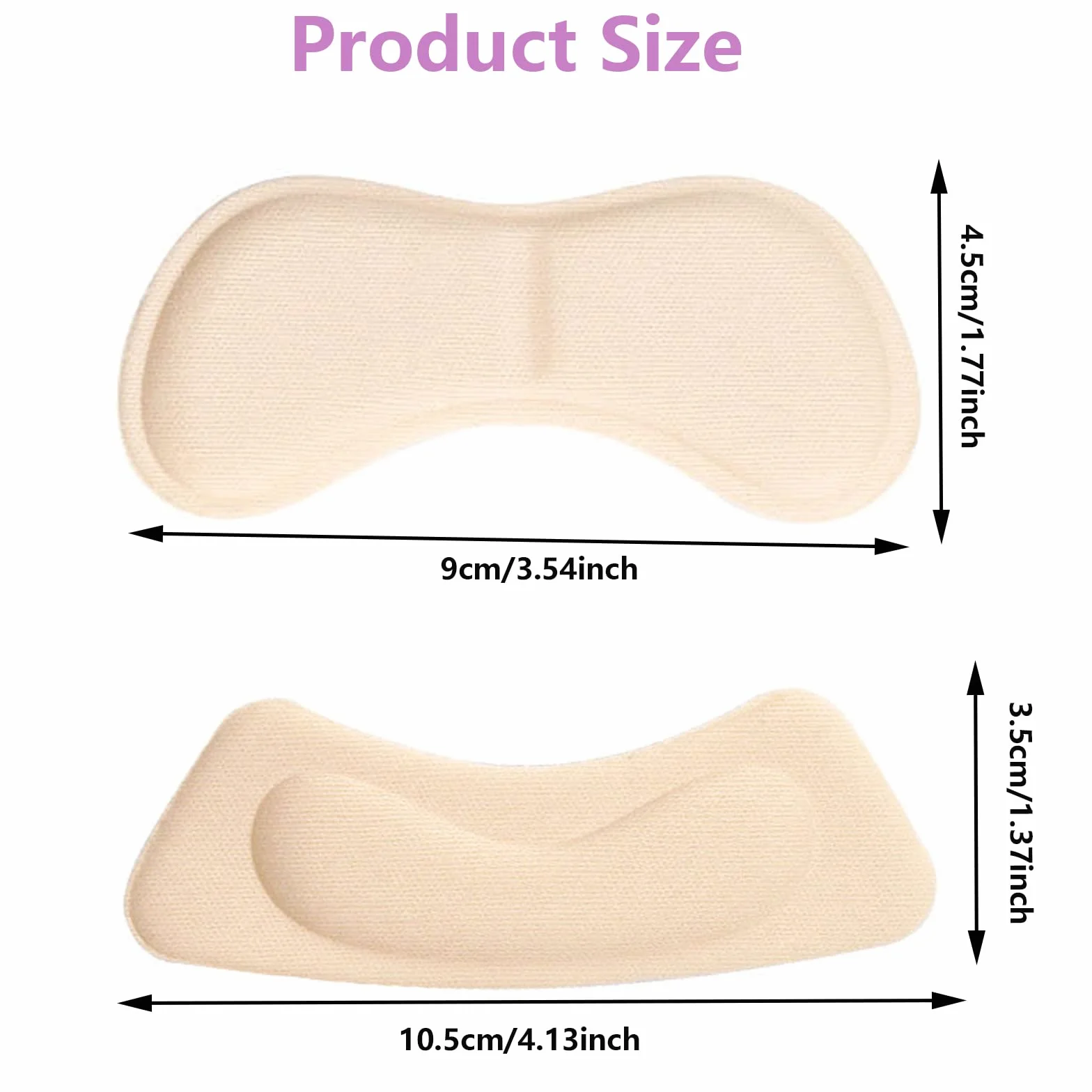 Almohadillas para el talón, 8 pares de taloneras autoadhesivas para cuidado de pies (piel/negro)