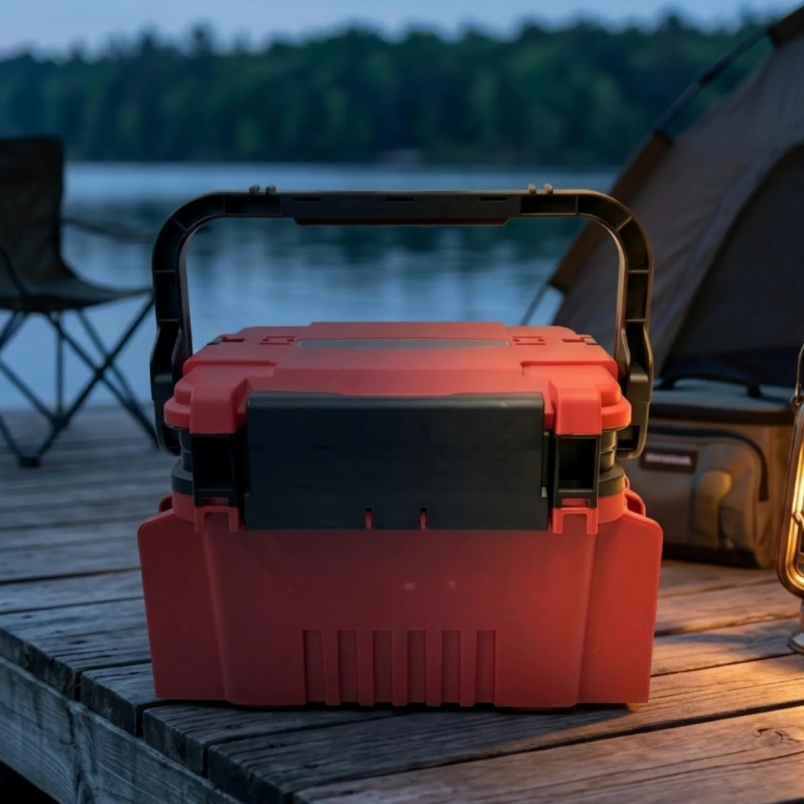 Caja Pesca con Asa Multiusos, Rojo, Pequeño | Construcción Compacta y Ligera, Caja Aparejos Pesca, Organizador Aparejos, para Garaje, Pescadores
