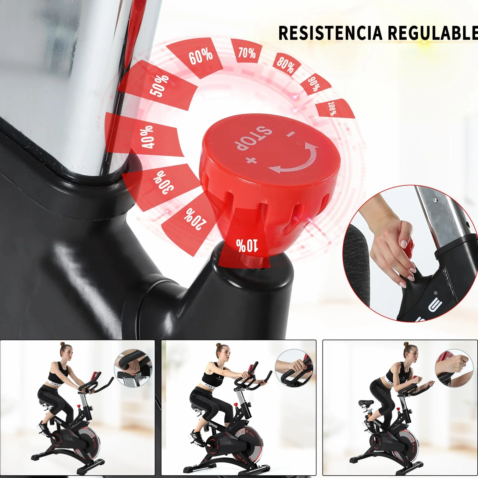 ISE Bicicleta Estática Profesional con Sensor de Pulso,Ajustable Resistencia, Pantalla, Bici Estática, Fitness En Casa con Volante de Inercia,Bicicleta Estática Indoor con Sillín Ajustable, Máx.120kg