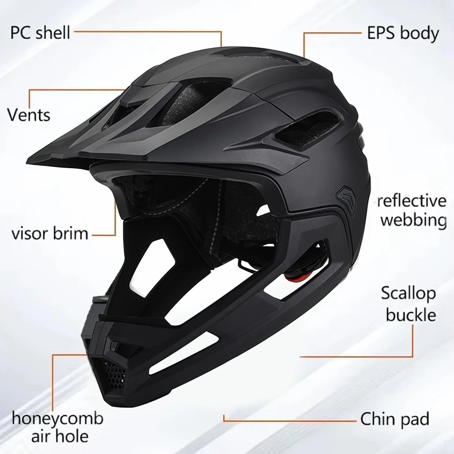 Casco De Bicicleta De Montaña: Casco De Cara Completa A Prueba De Choque Ajustable con Visera Y Soporte De Barbilla Desmontable para Adultos, Equipo De Protección Profesional Unisex para Andar En