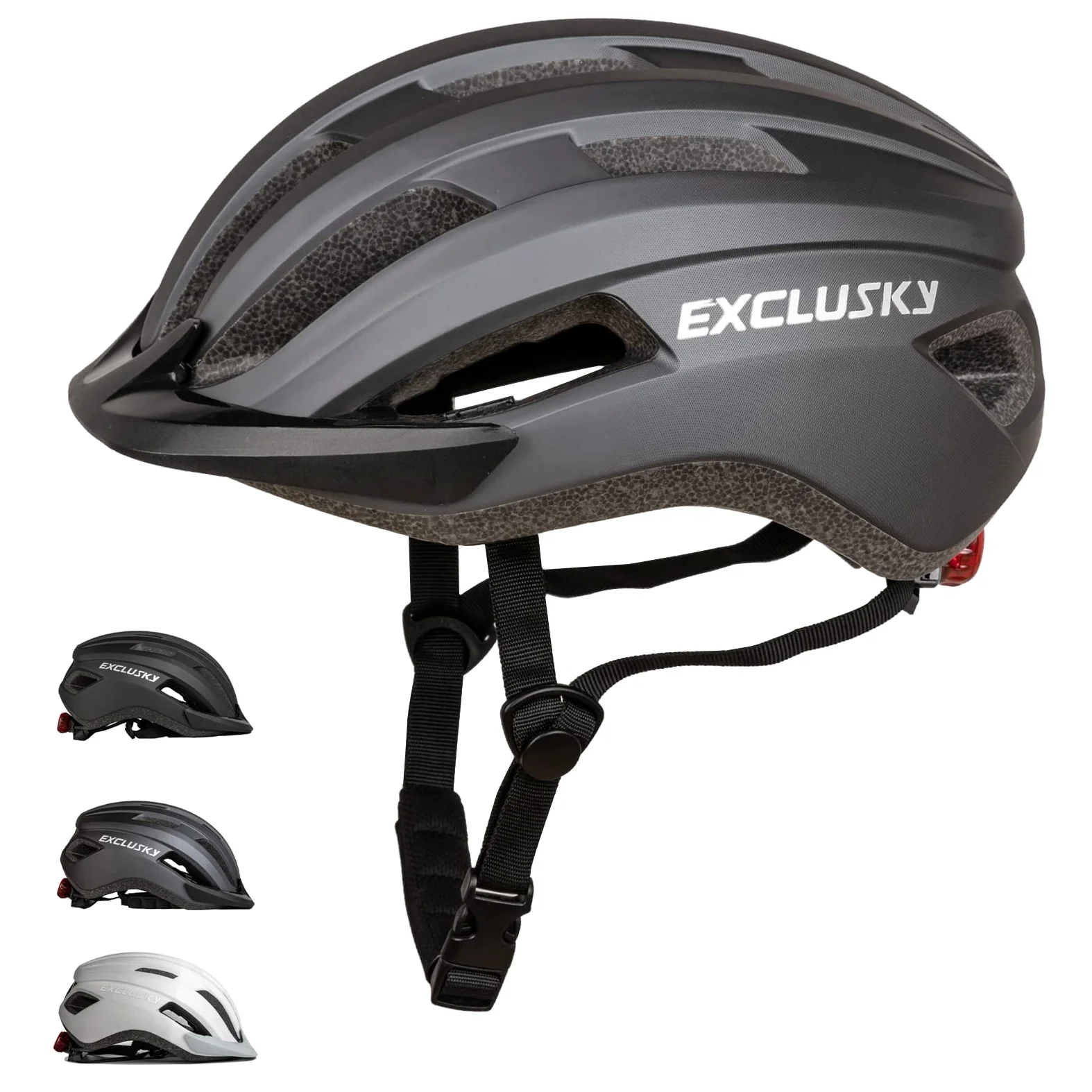 Exclusky Casco Bicicleta Adulto MTB Casco Bicicleta Mujer Casco MTB Hombre con Luz Casco Ciclismo Hombre Cascos Bicicleta Montaña Casco Bici Mujer Cascos Bicicleta Carretera Ajustable (56-61CM)