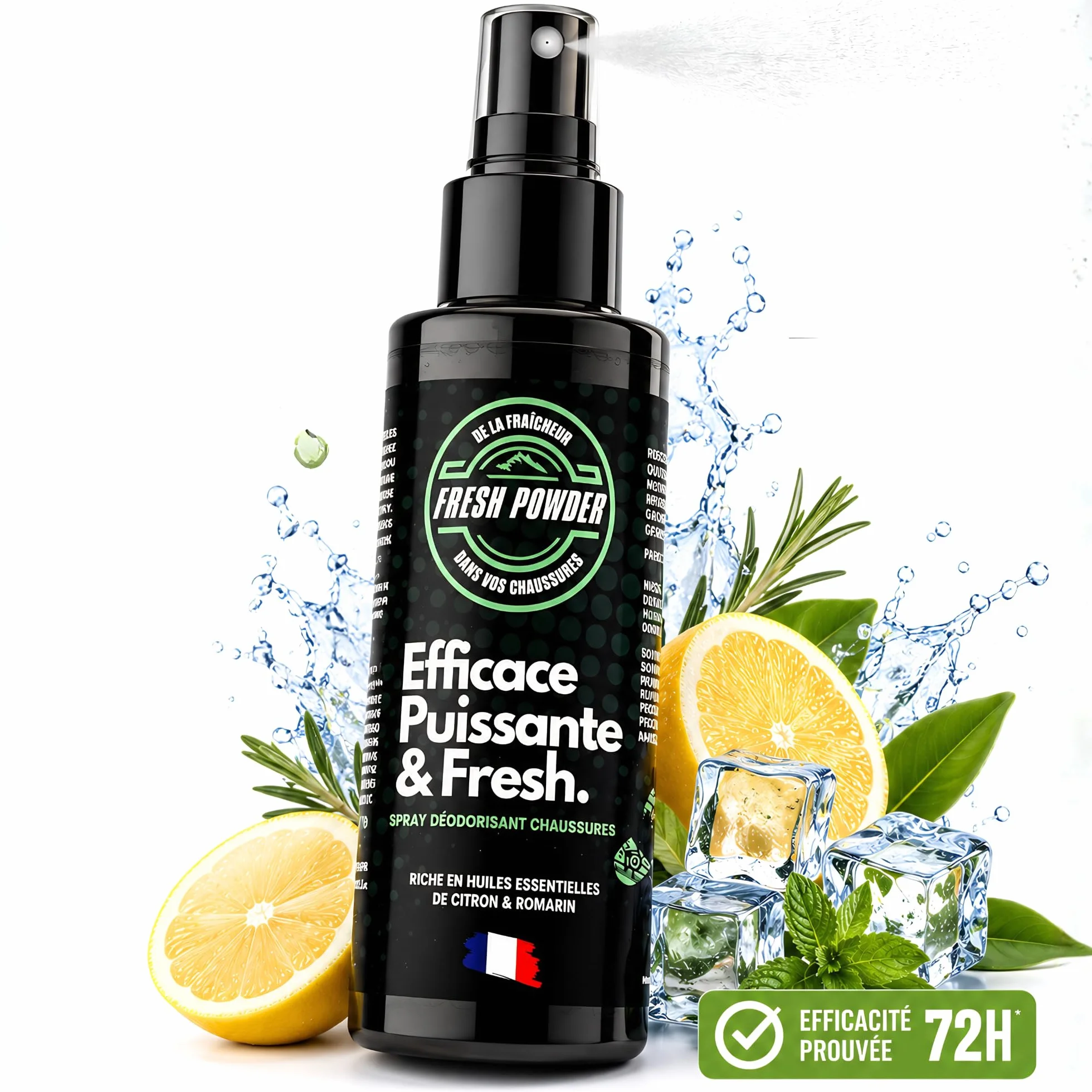 Desodorante de zapatos Fresh Powder Limón 120 ml elimina olores neutraliza humedad polvo natural