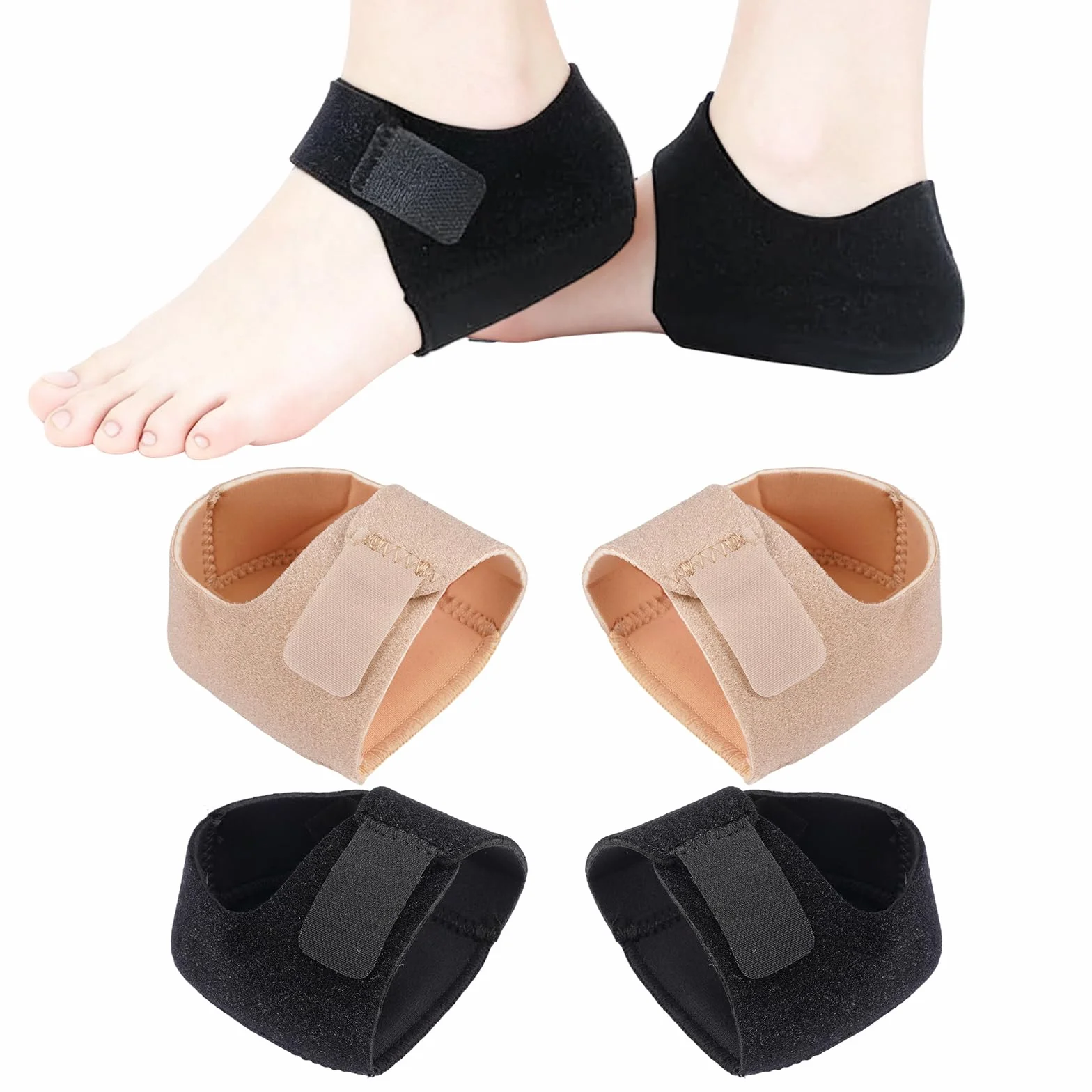 Protectores de Talón de Gel para Fascitis Plantar, Alivio del Dolor, Taloneras de Silicona (S 36-40)