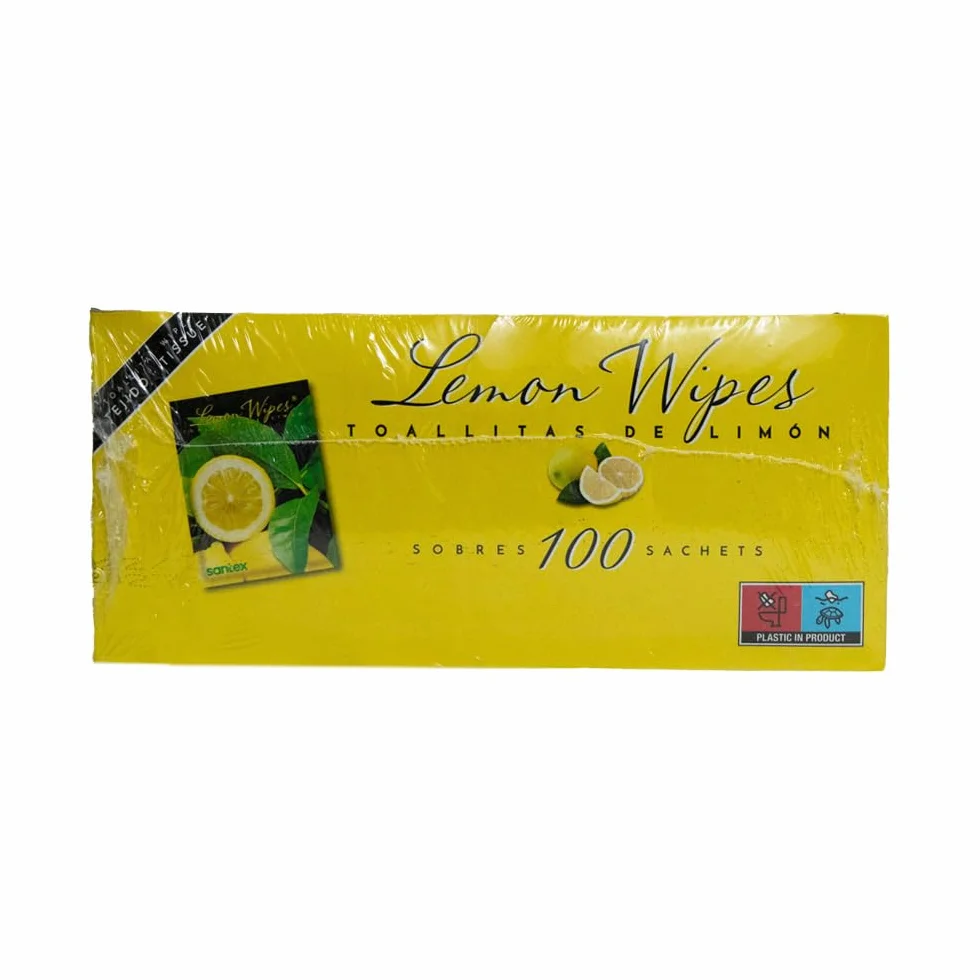 Toallitas Lemon Wipes 100 unidades tejido sin tejer suave microperforada