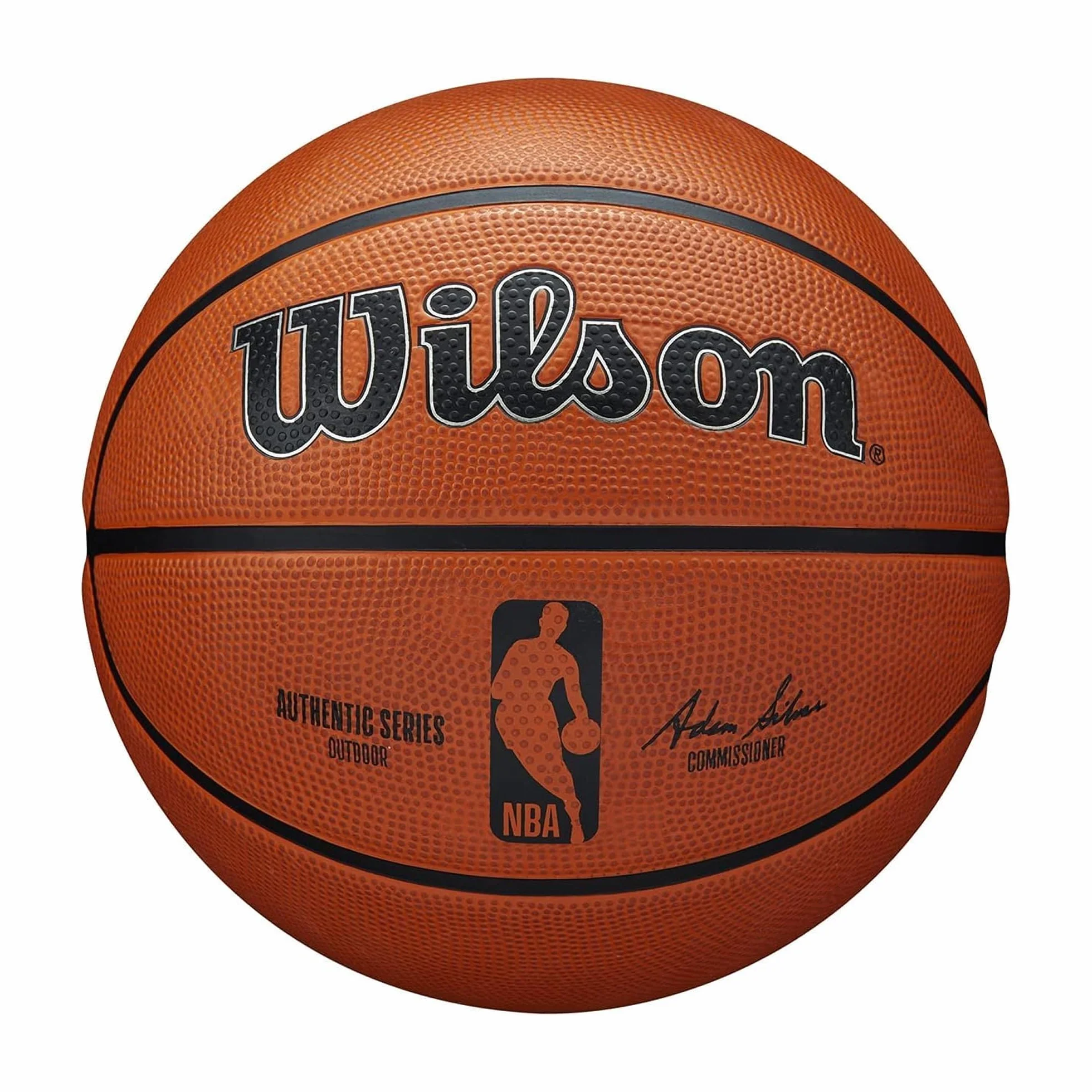 Wilson Pelota de baloncesto NBA AUTHENTIC SERIES, Exterior, Caucho Tackskin, Tamaño: 7, Marrón