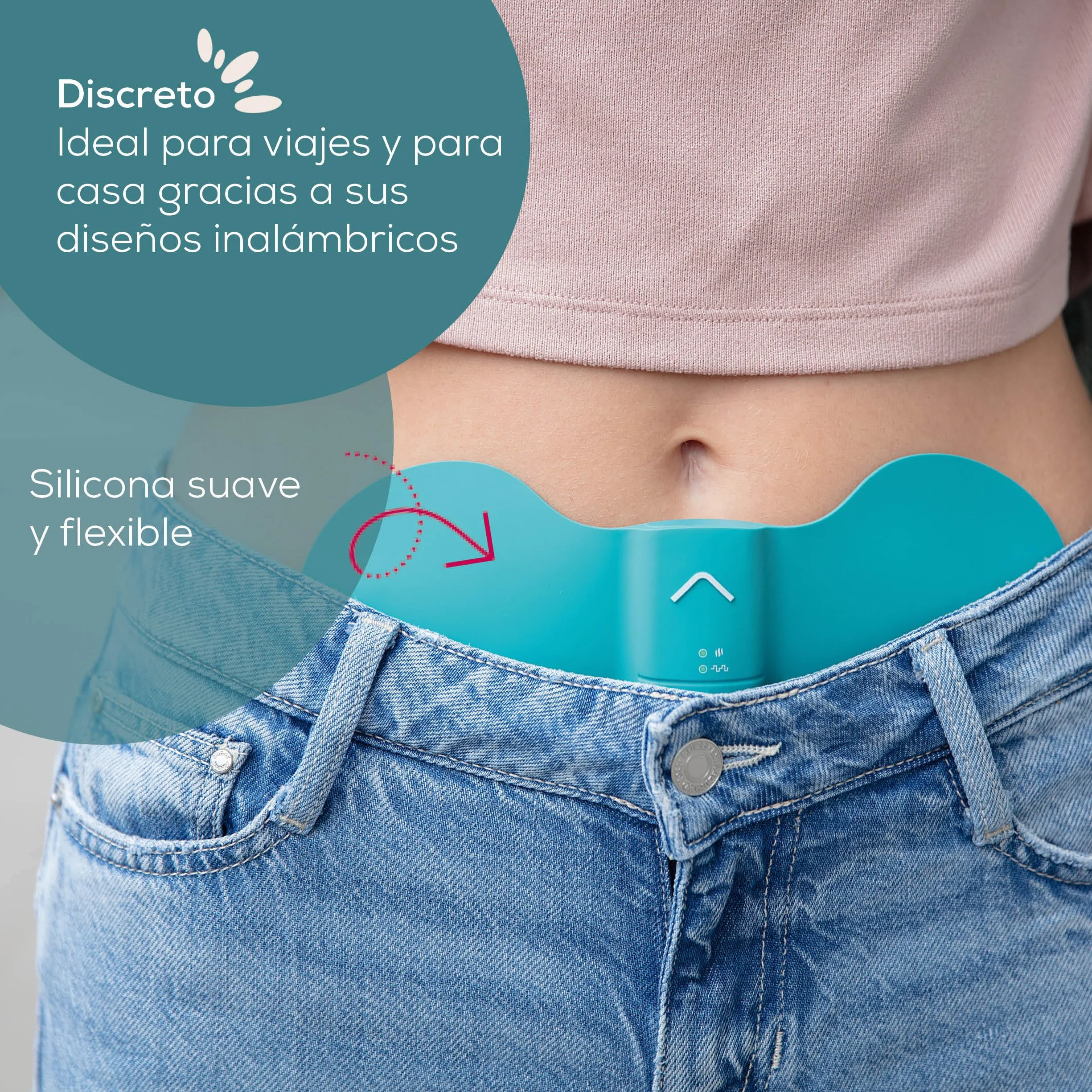 Beurer EM 55 Menstrual Relax+ TENS calor batería recargable dolor menstrual endometriosis turquesa