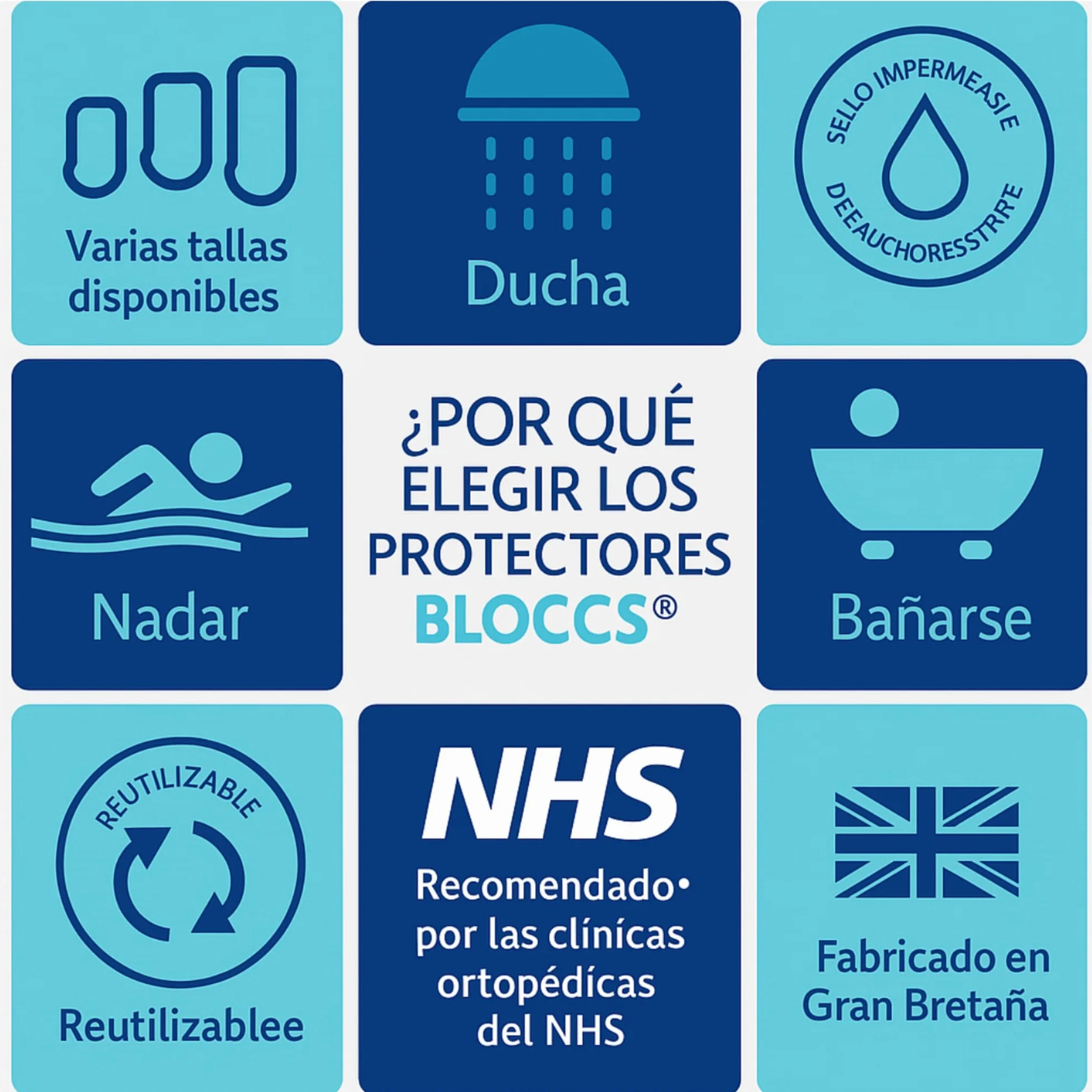 Bloccs Protector para brazo enyesado impermeable - Natación, Ducha y Baño - Protector de yeso duradero para brazo infantil mediano