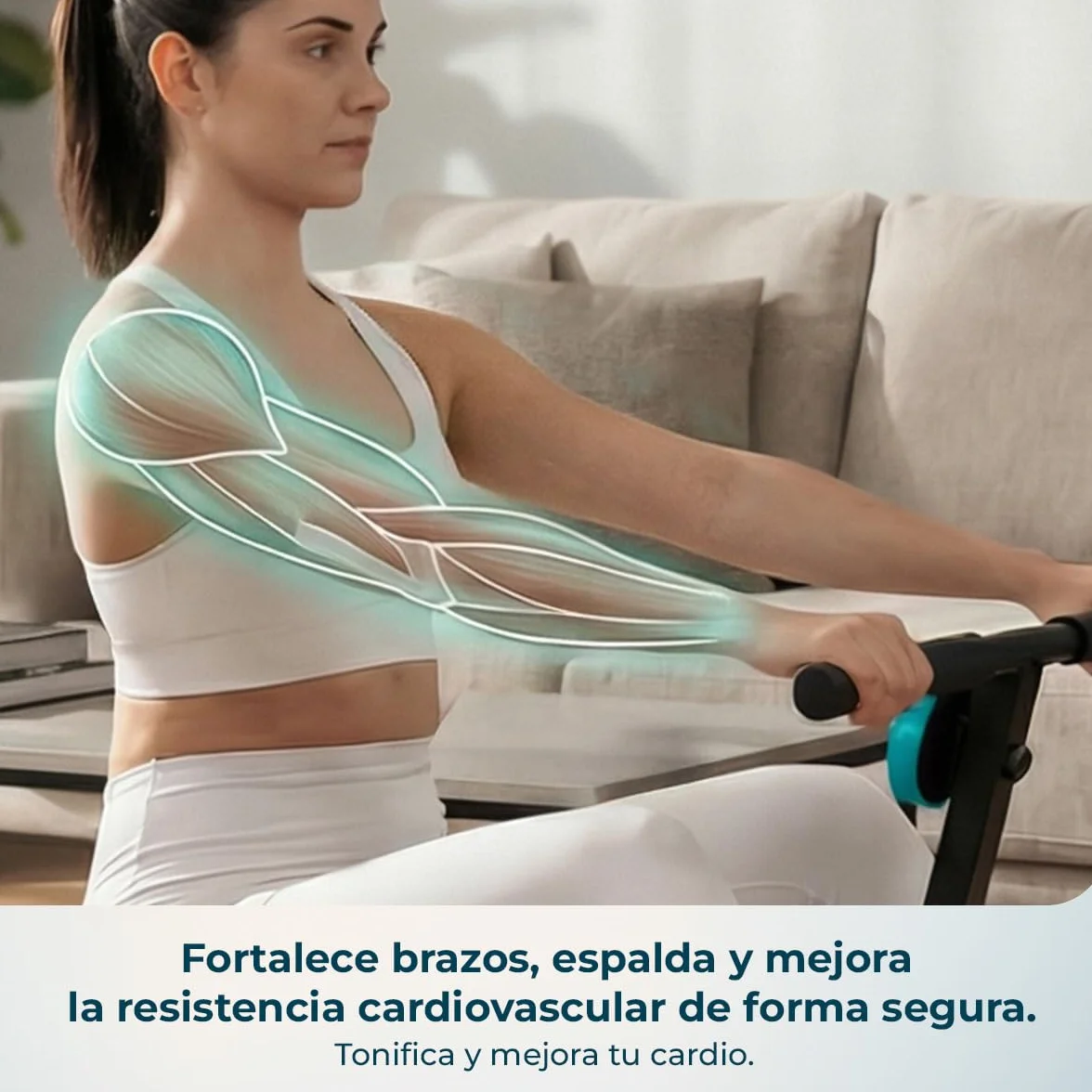 Cecotec Máquina de Remo Hidráulica Drumfit Rower CompactROW. 12 Niveles de Resistencia, Peso hasta 110kg, Fortalece Brazos, Espalda y Mejora la Resistencia Cardiovascular