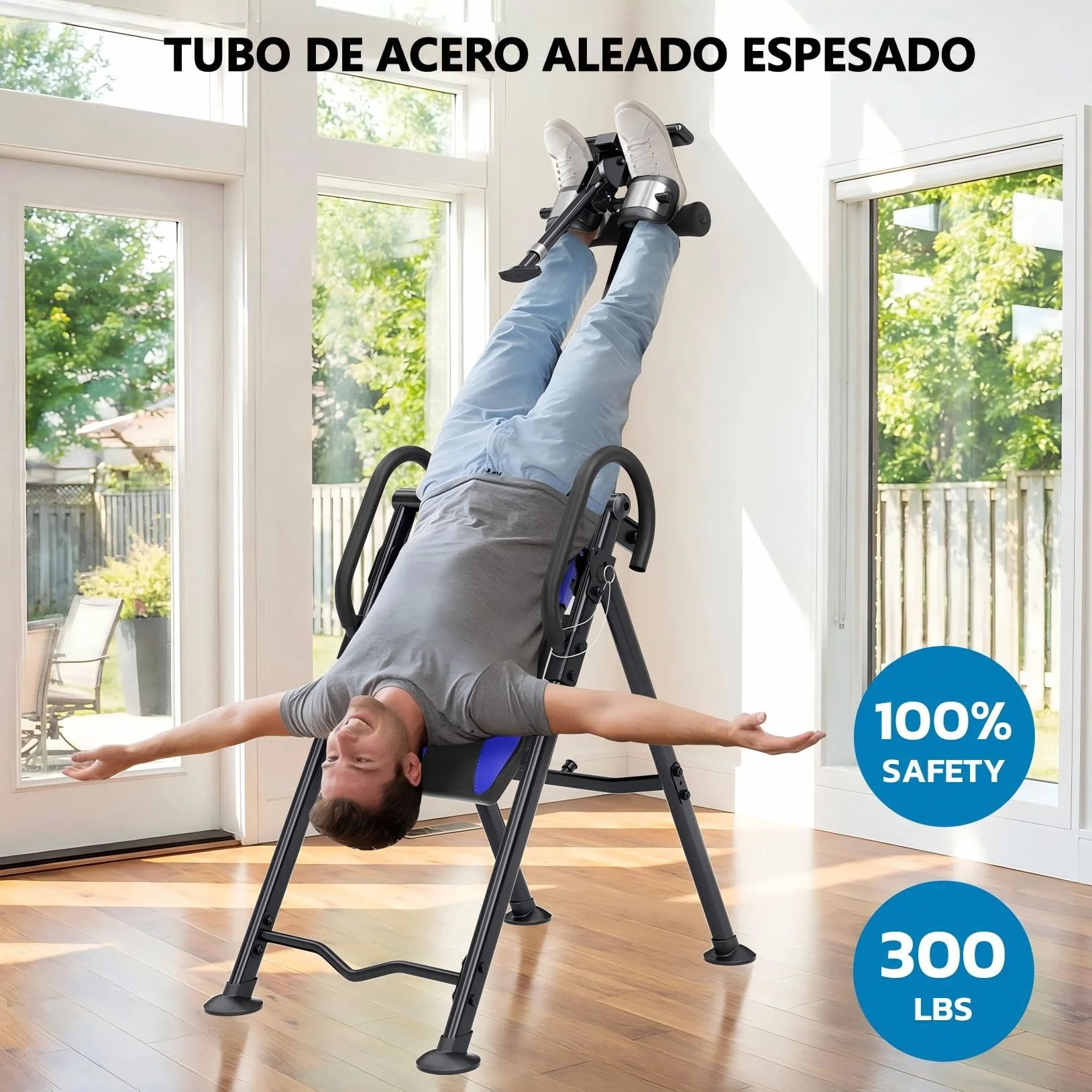 YOLEO Gravity Mesa de inversión Robusto con Soporte Lumbar, Ajuste Multiángulo para Terapia de Alivio del Dolor