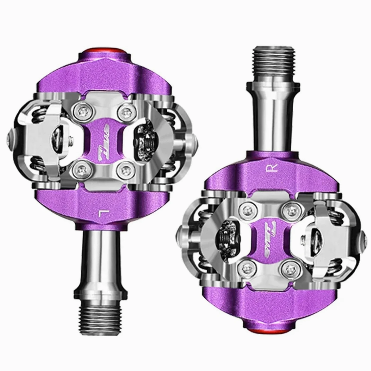 Genérico Compatible con Pedales automáticos RYET MTB SPD, Piezas de Ciclismo de Bicicleta de montaña de Plataforma Dual ultraligeras,Piezas