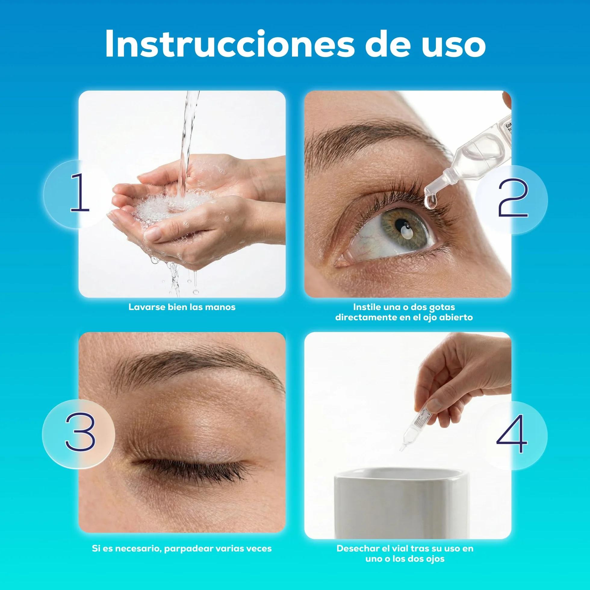 Gotas Ojos Secos Monodosis con Ácido Hialurónico e Hidroxietilcelulosa, 20 Viales 0,35 ml